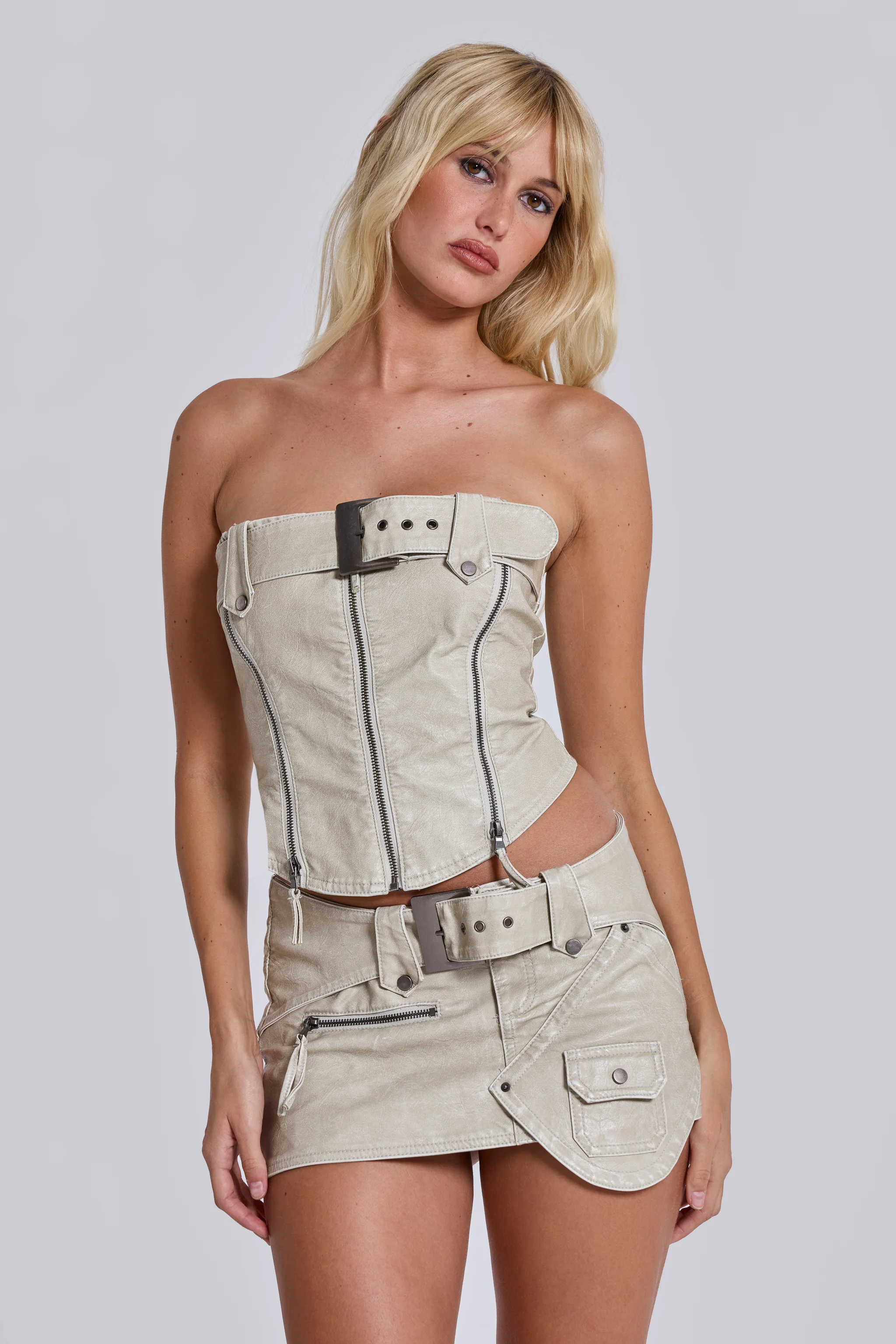 Axel Faux Leather Corset Top - Image 5