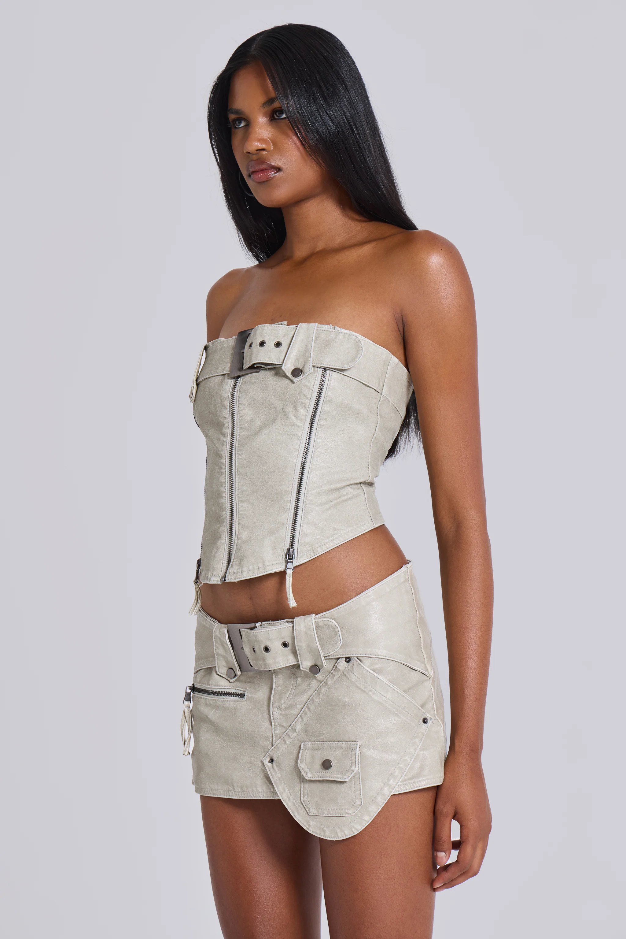 Axel Faux Leather Corset Top - Image 6