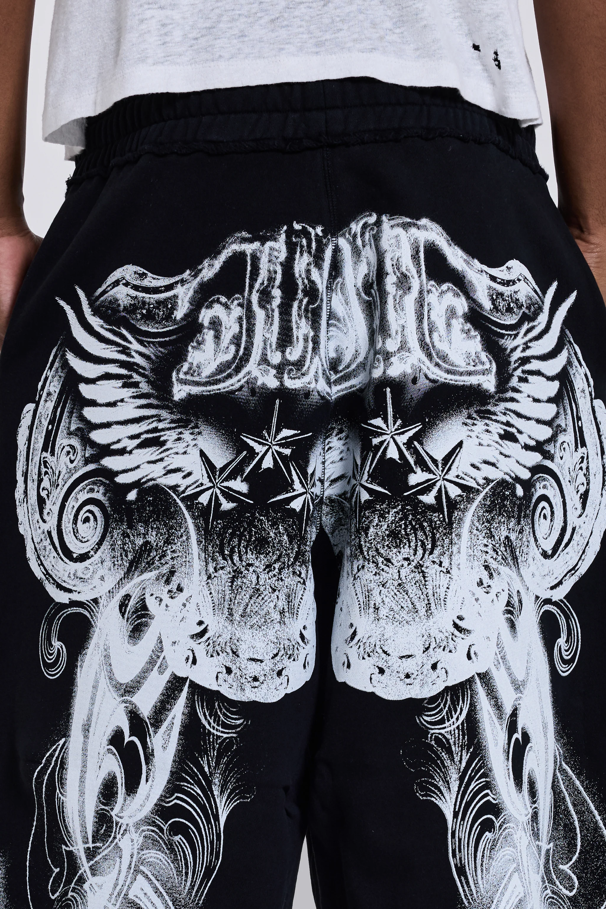 Black Gothic Print Baggy Monster Joggers - Image 6