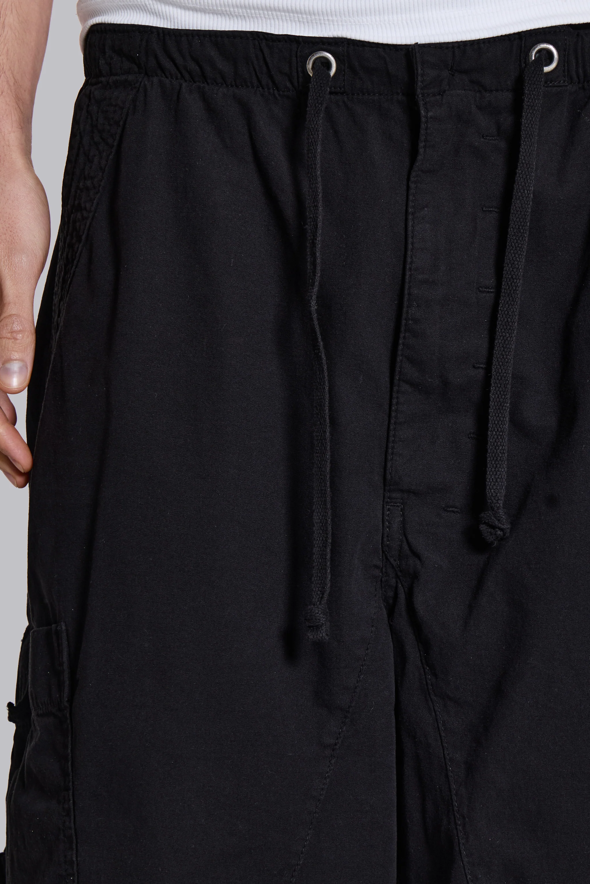 Black Parachute Cargo Baggy Shorts - Image 7