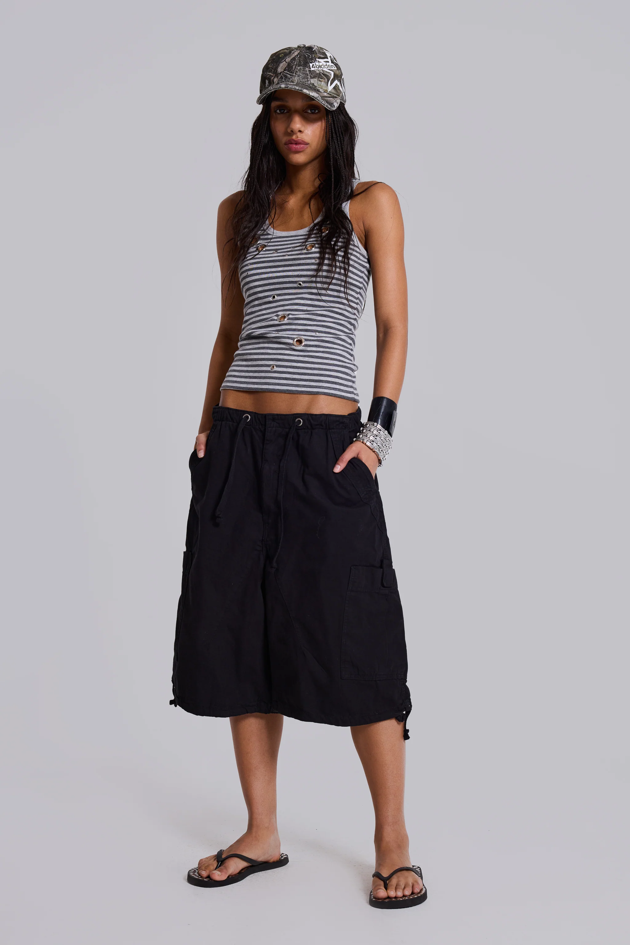Black Parachute Cargo Shorts - Image 3