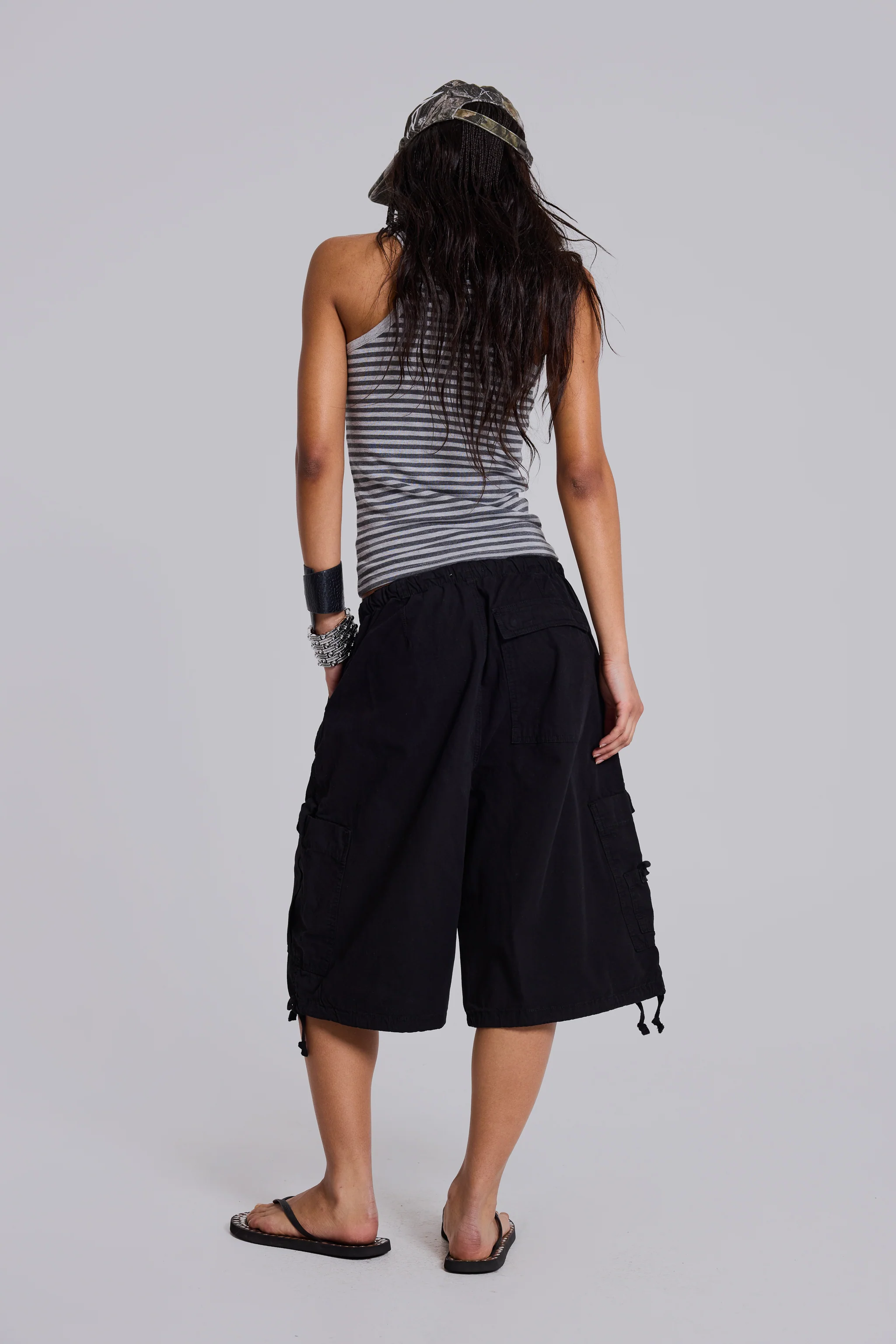 Black Parachute Cargo Shorts - Image 4