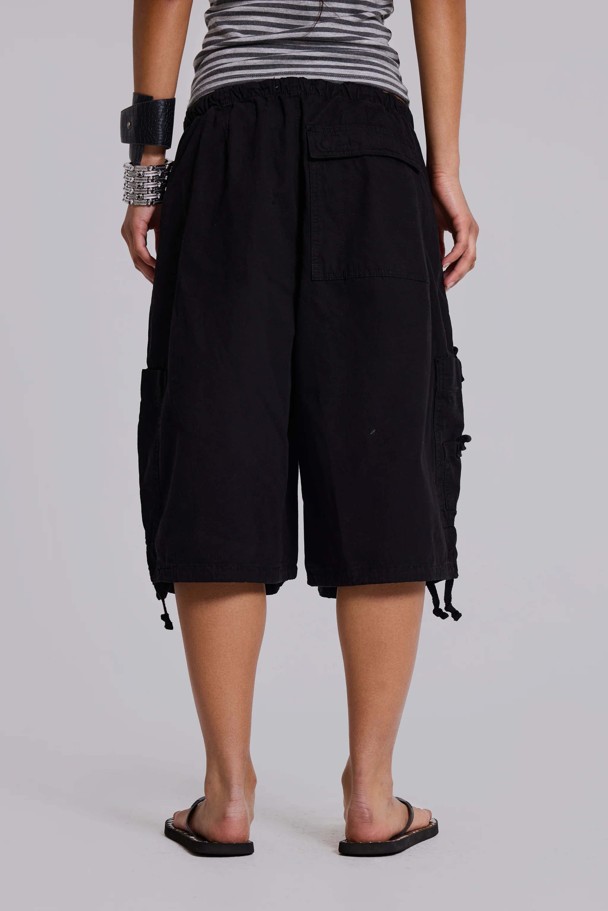 Black Parachute Cargo Shorts - Image 5