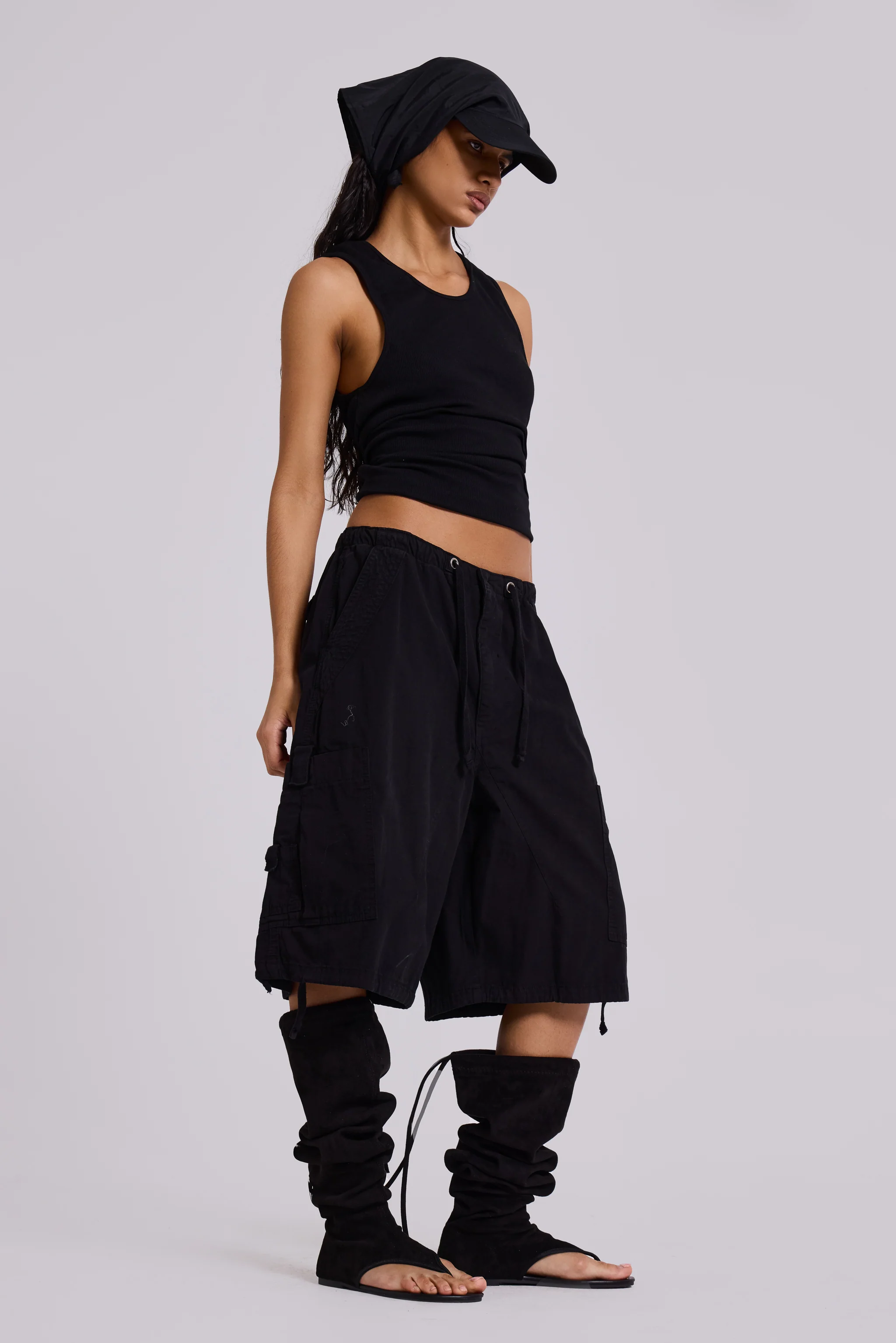 Black Parachute Cargo Shorts - Image 7