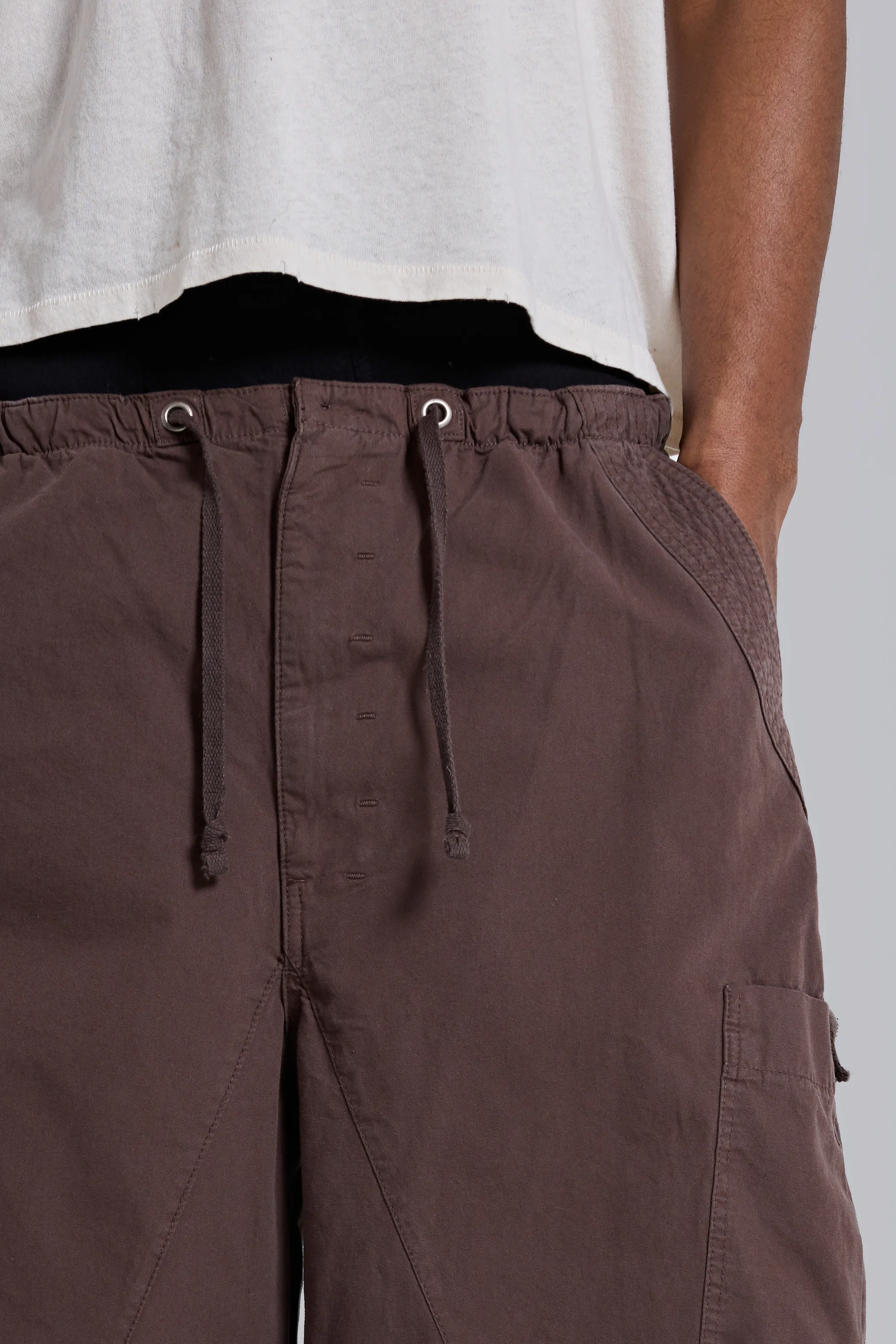 Brown Parachute Cargo Baggy Shorts - Image 5