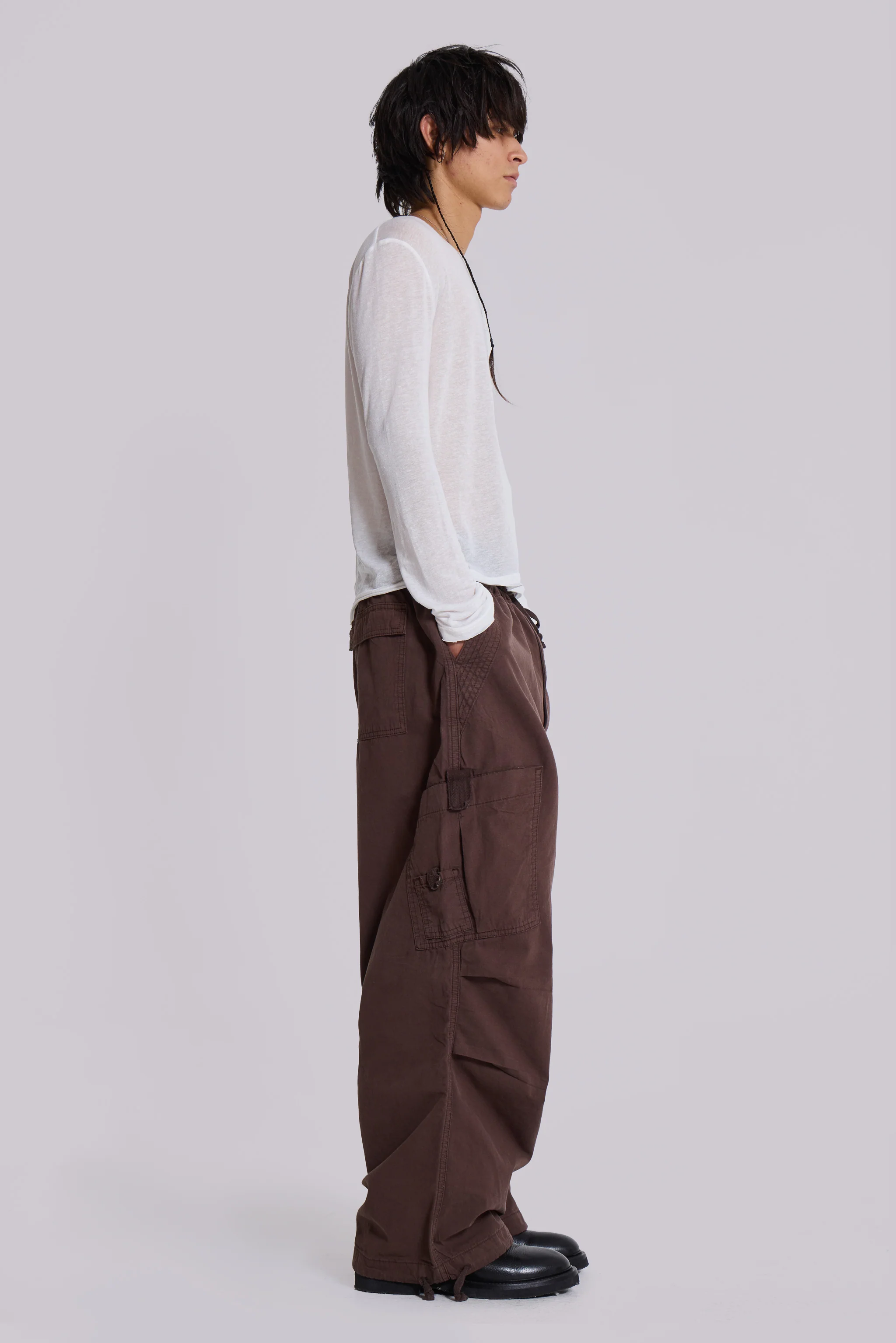 Brown Parachute Cargo Pants - Image 4