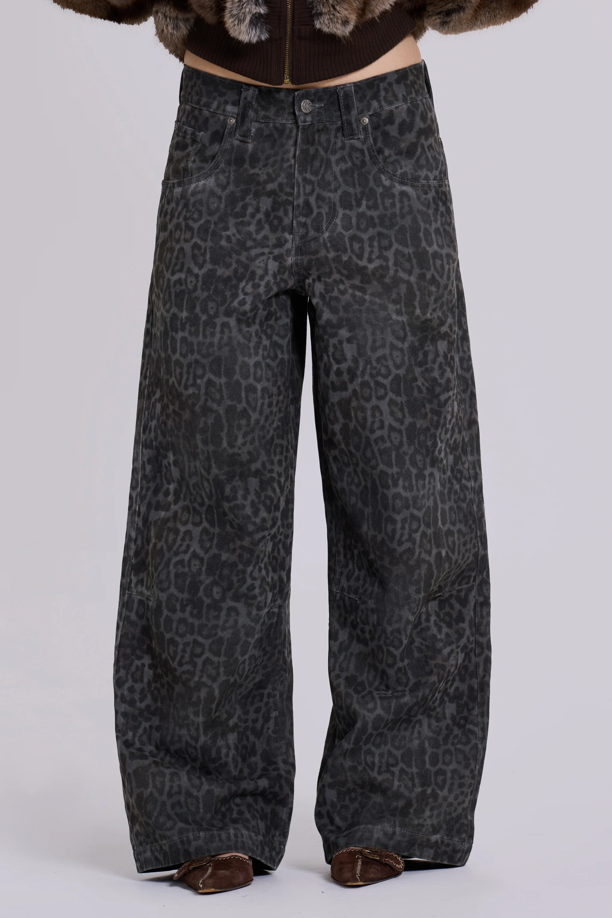Charcoal Leopard Fade Colossus Jeans - Image 10