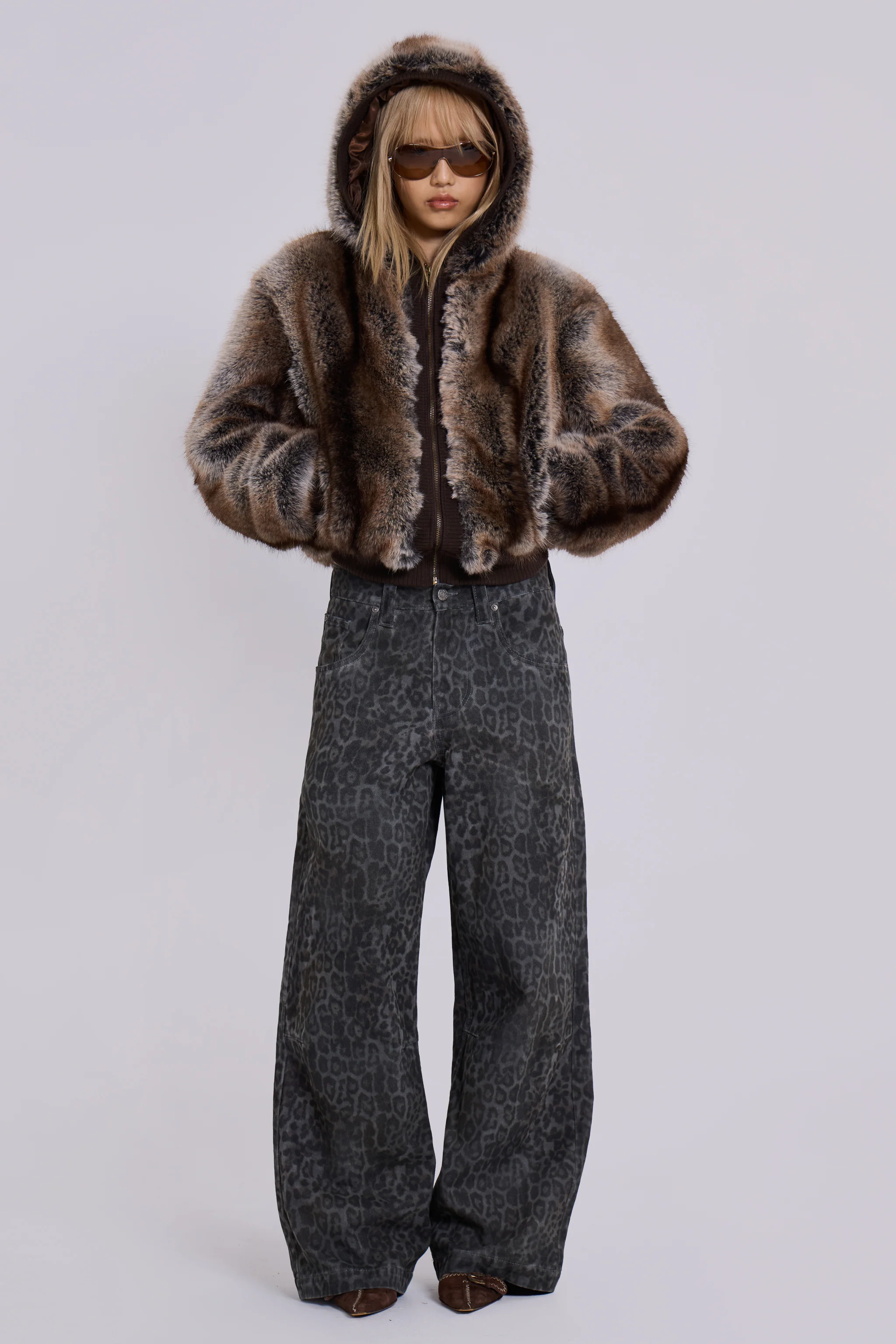 Charcoal Leopard Fade Colossus Jeans - Image 7