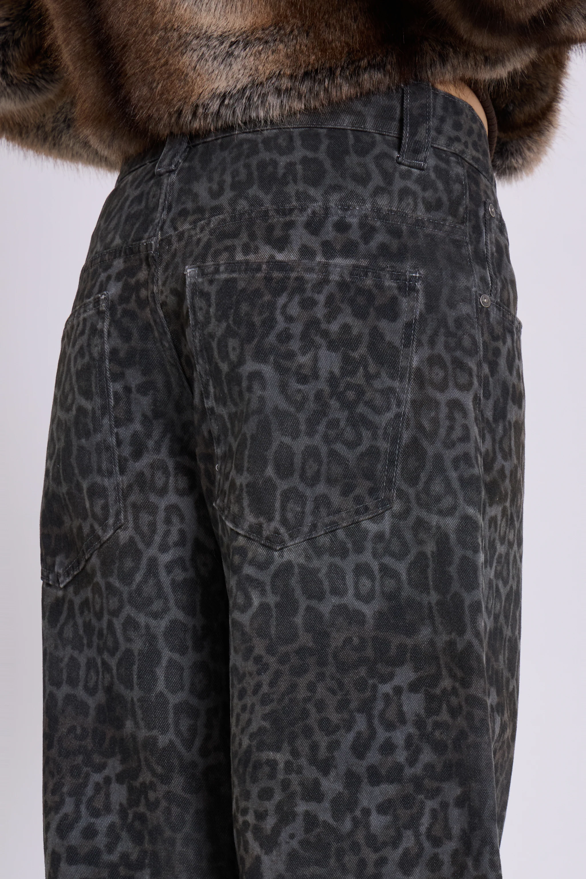Charcoal Leopard Fade Colossus Jeans - Image 8