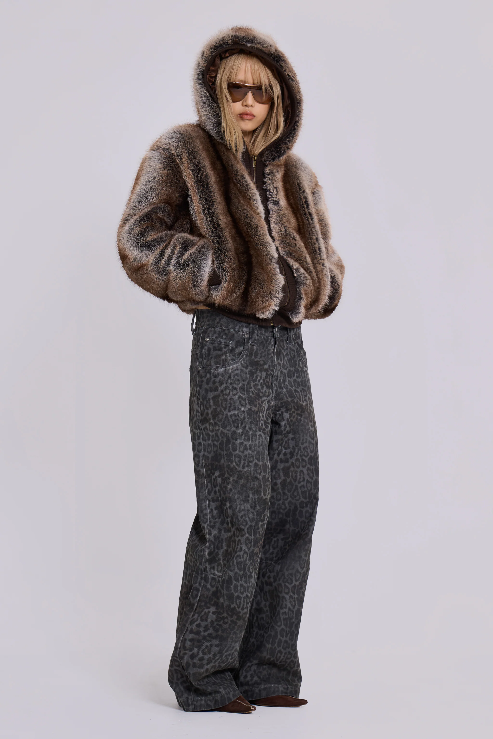 Charcoal Leopard Fade Colossus Jeans - Image 9