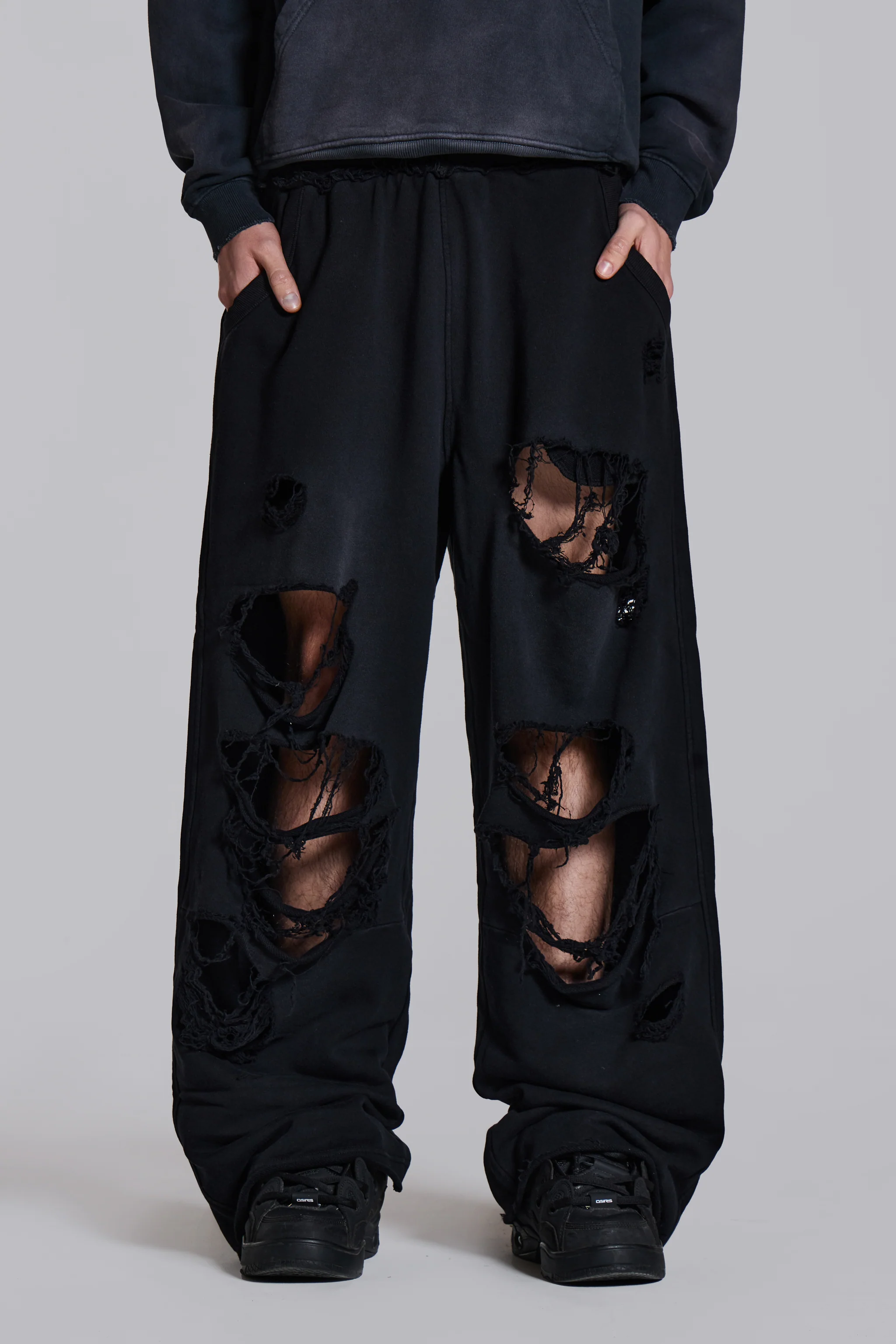 Distressed Black Baggy Monster Joggers - Image 5