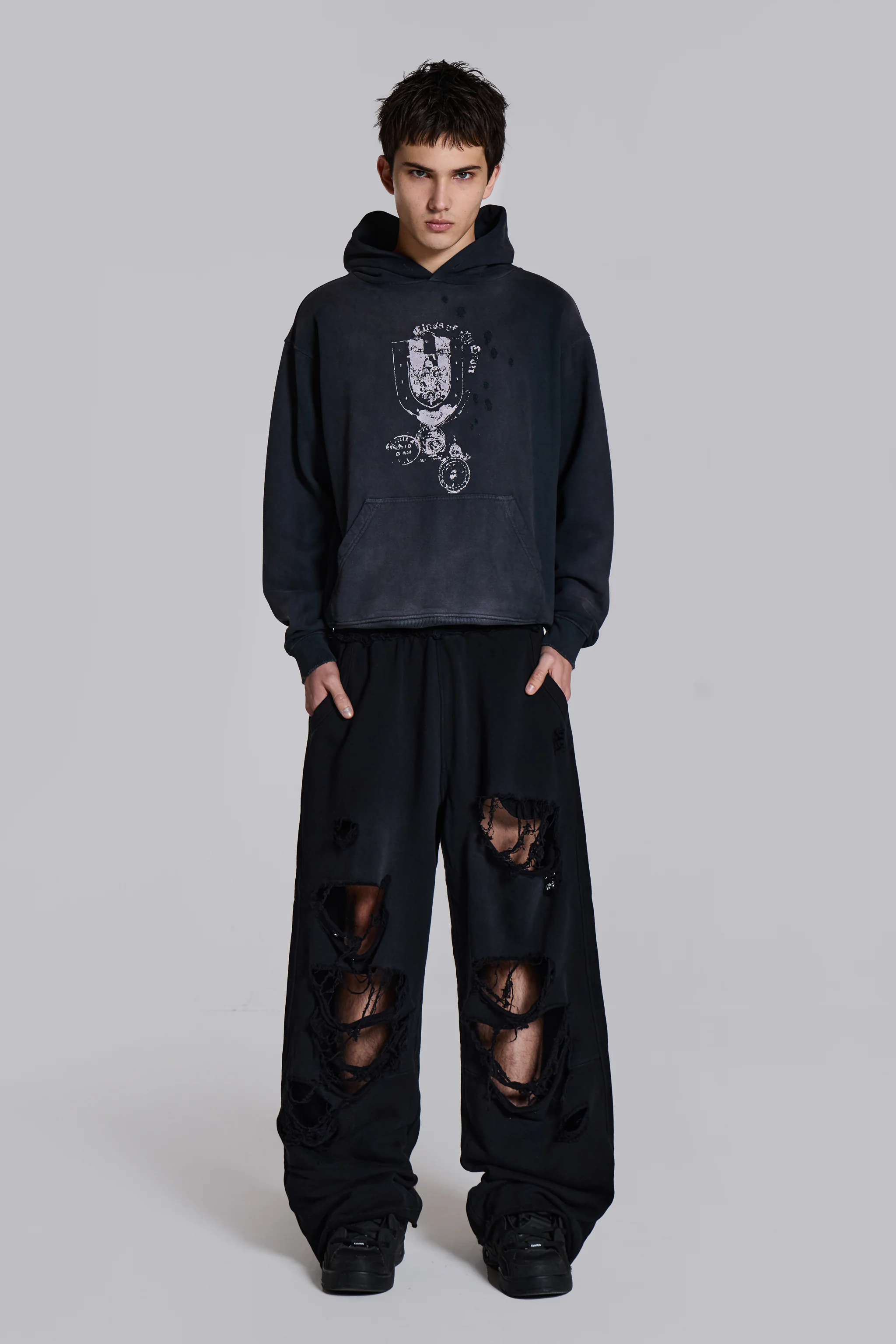 Distressed Black Baggy Monster Joggers - Image 6