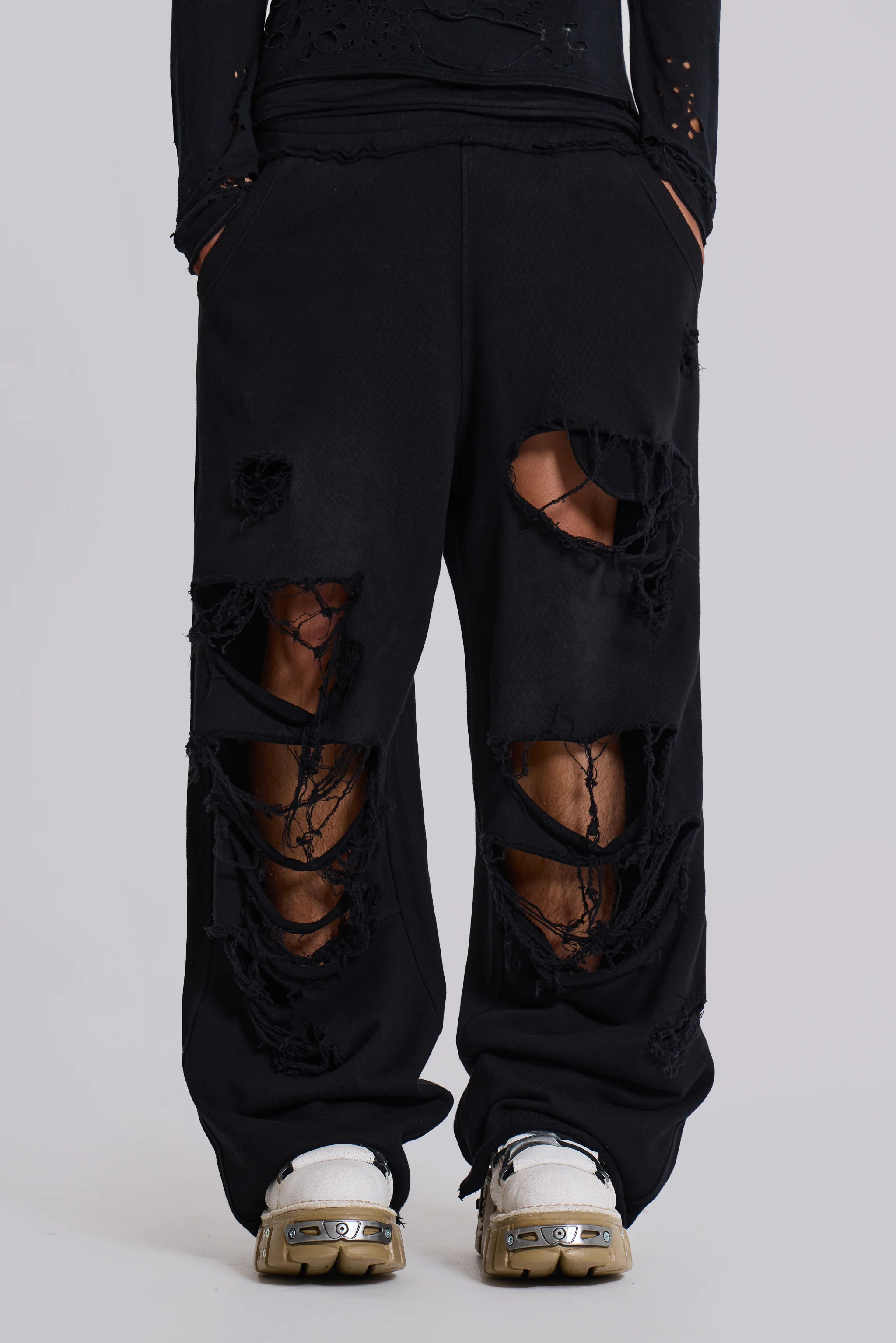 Distressed Black Baggy Monster Joggers - Image 7