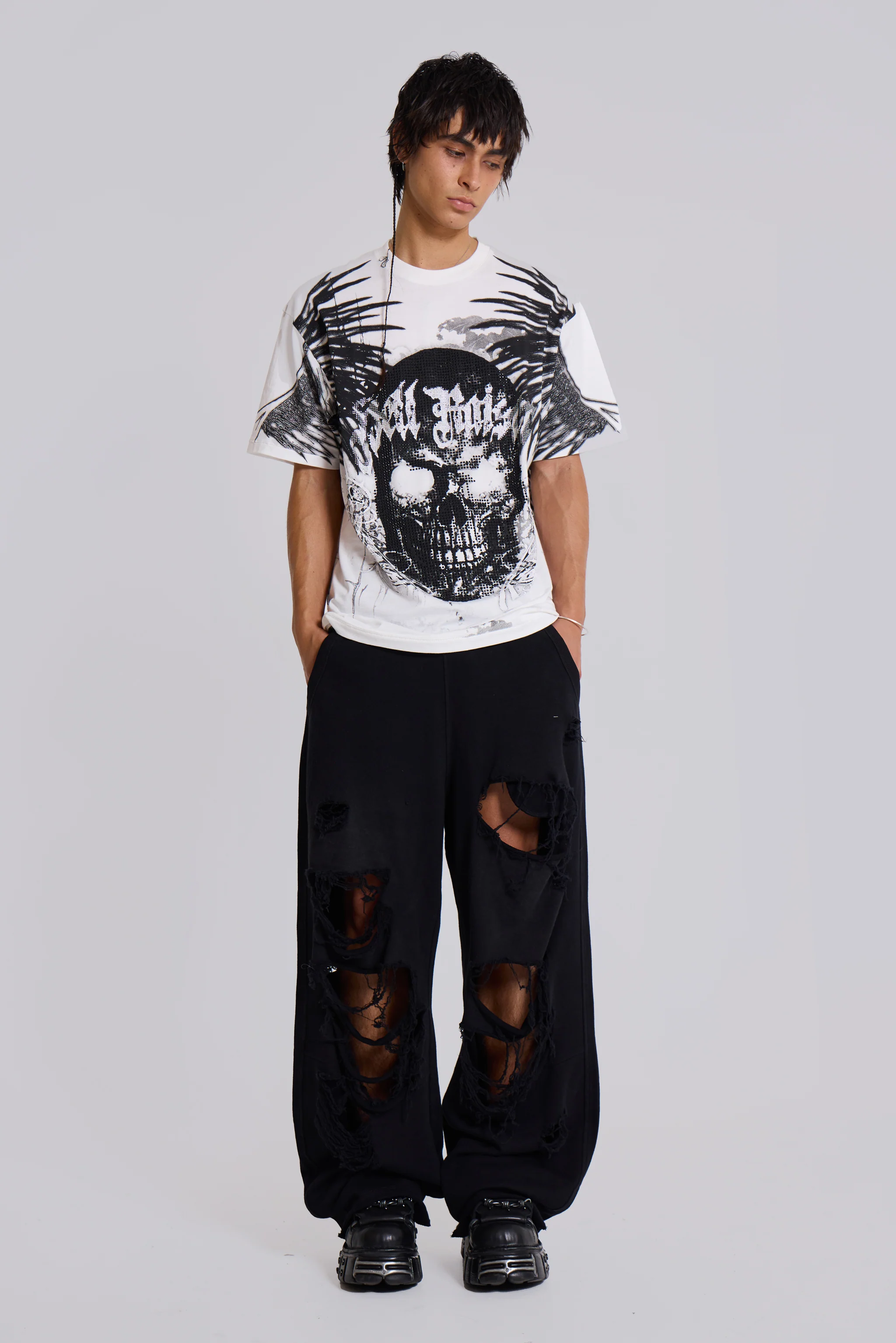 Distressed Black Baggy Monster Joggers - Image 8