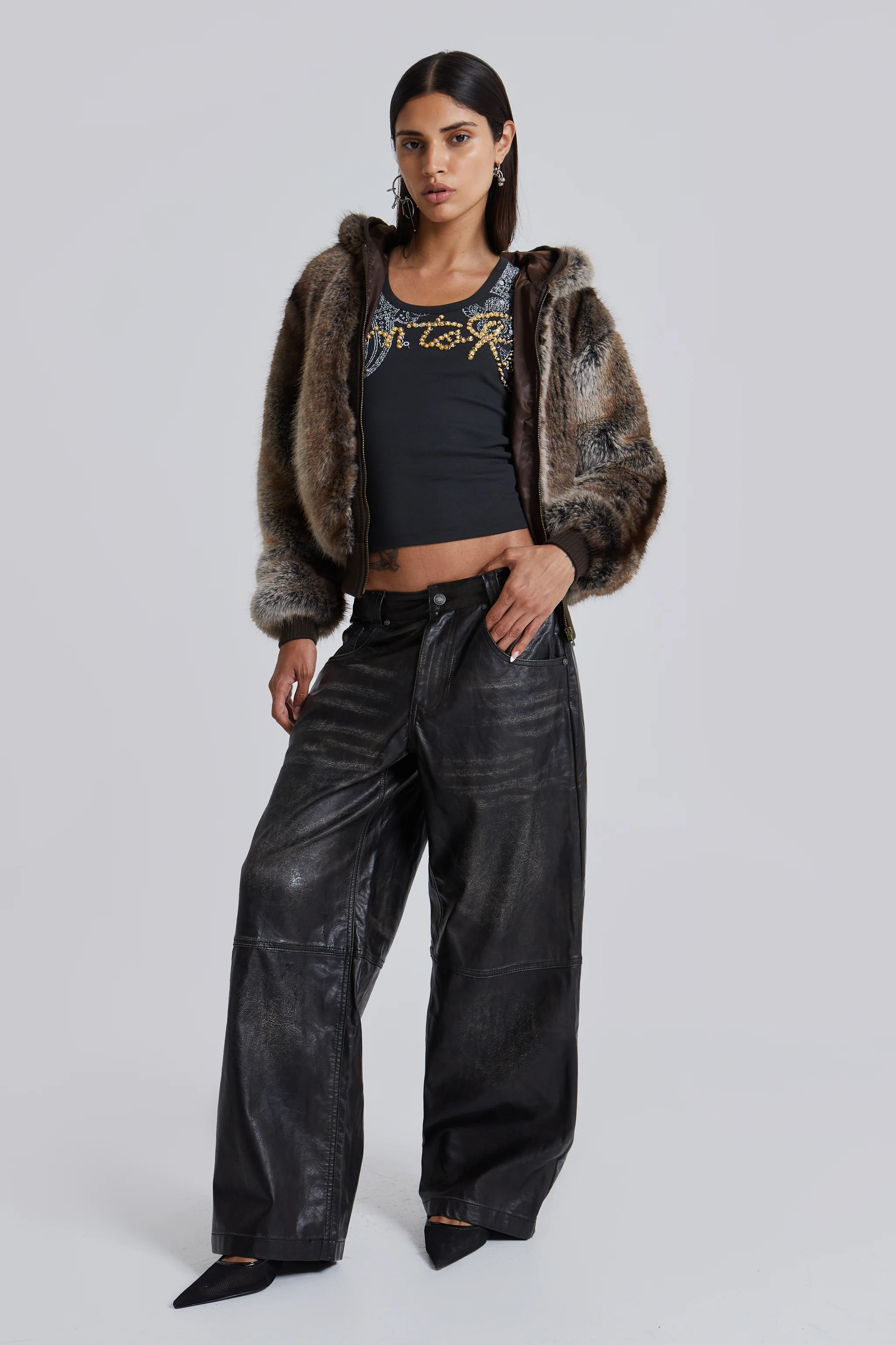Ash Faux Leather Colossus Trousers - Image 6