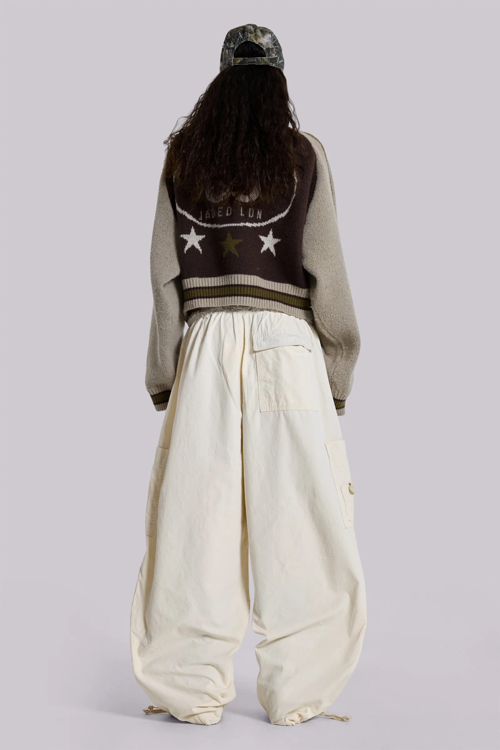 Ecru Parachute Cargo Pants - Image 14