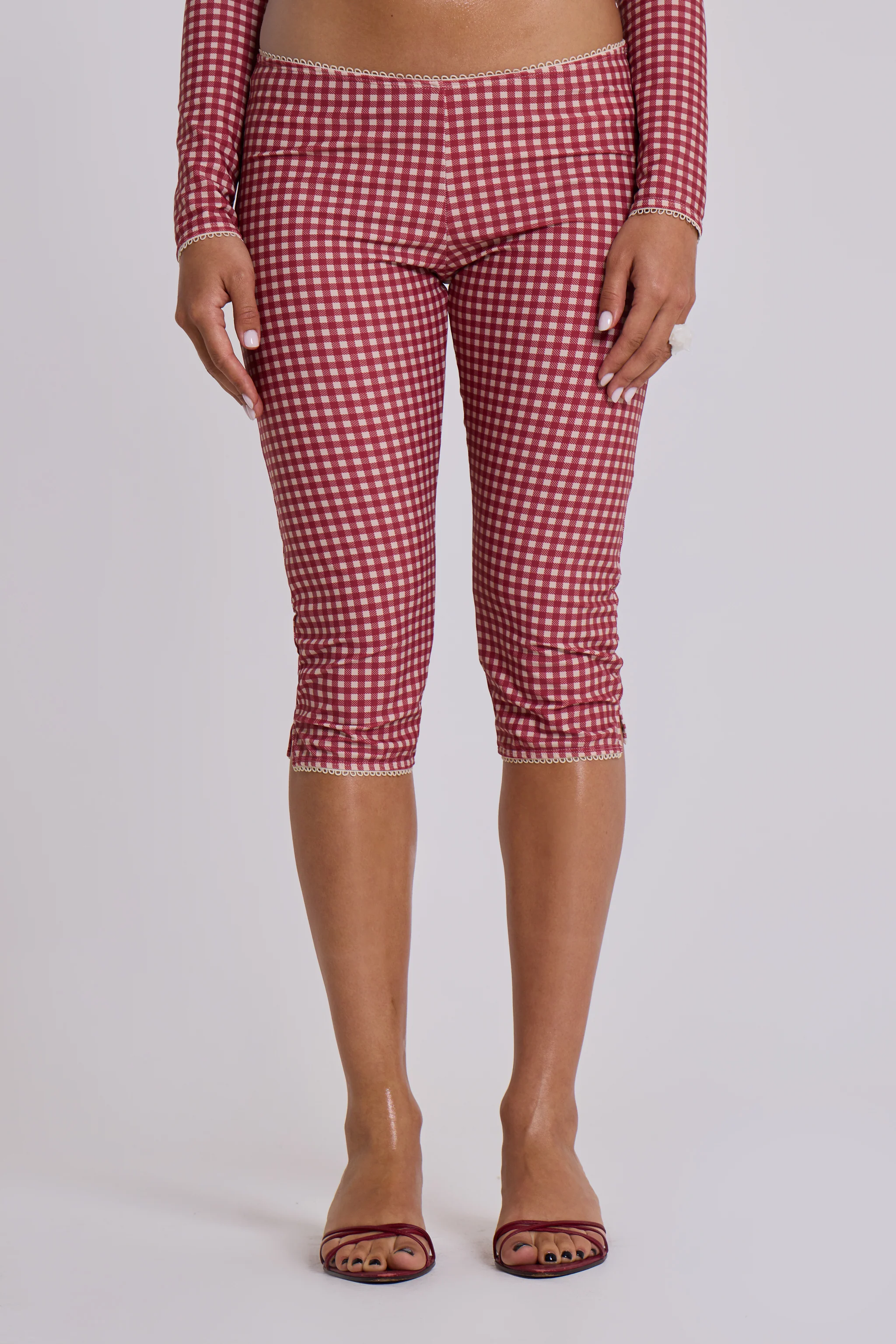 Freda Gingham Swim Capri Trousers - Image 10