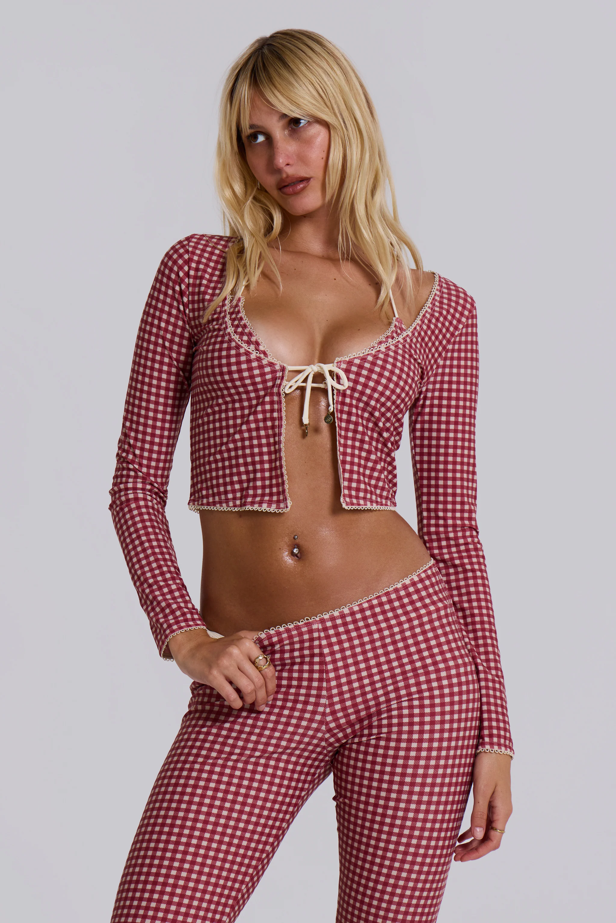 Freda Gingham Swim Capri Trousers - Image 6