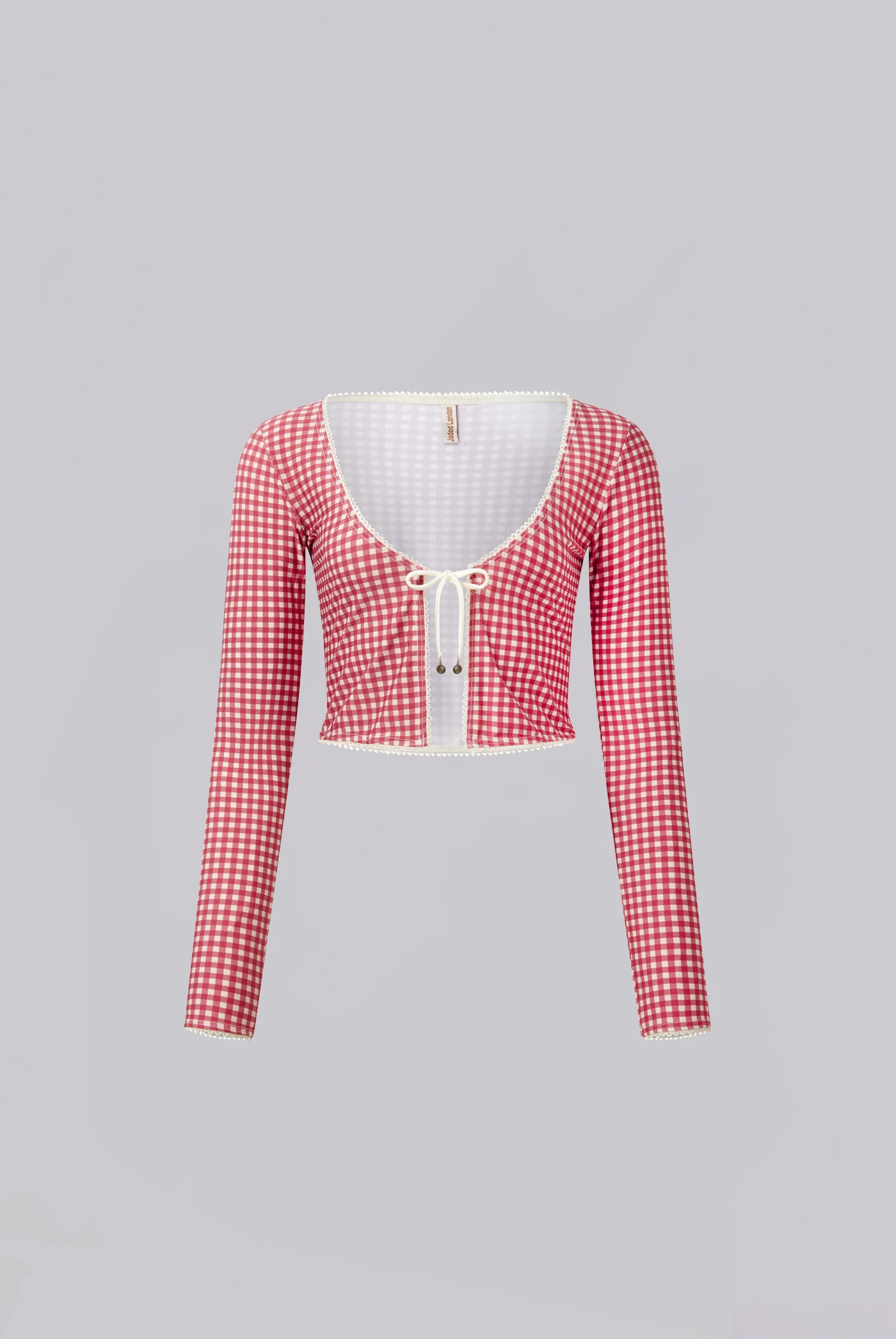 Freda Gingham Swim Cardigan Top - Image 4