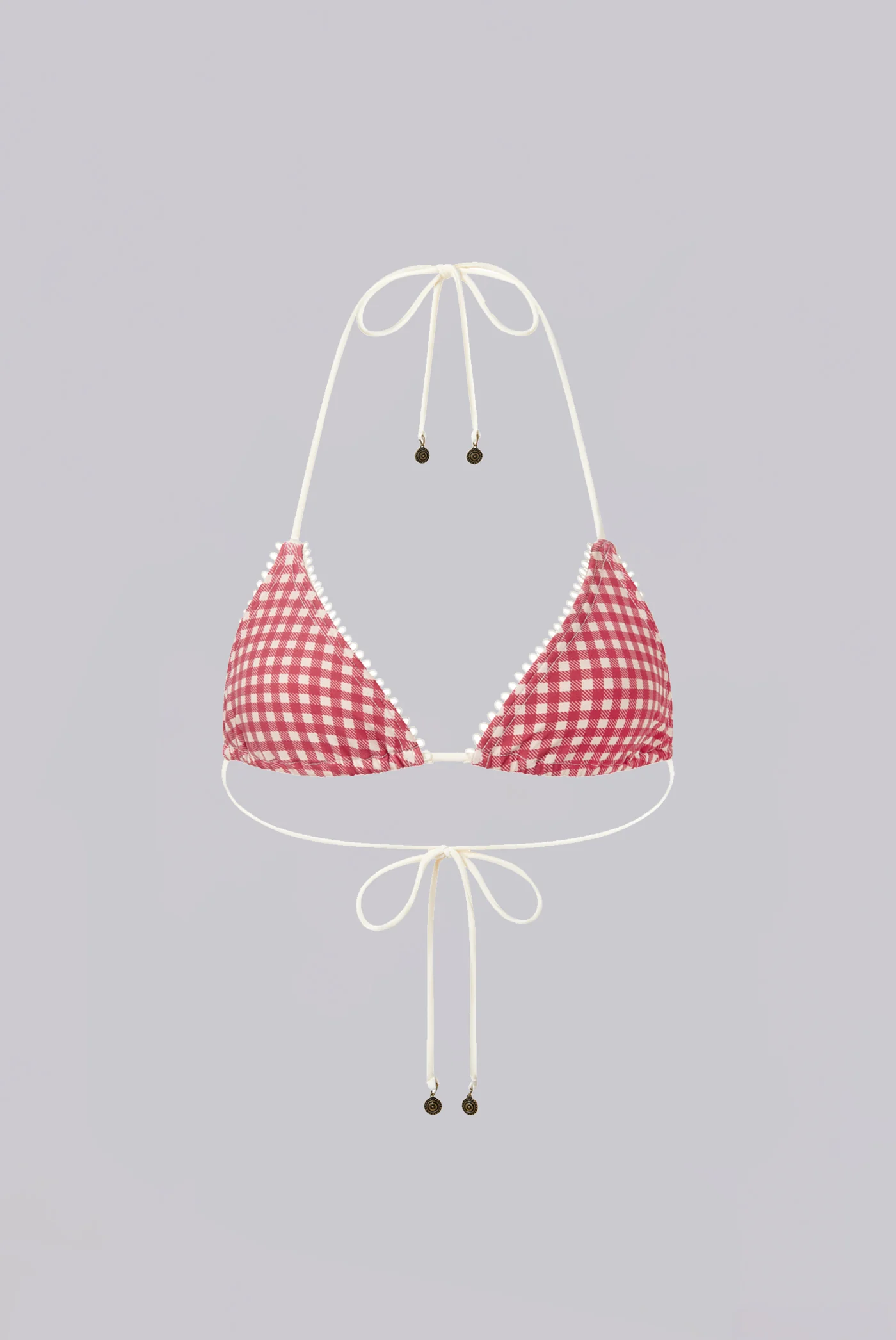 Freda Gingham Triangle Bikini Top - Image 4
