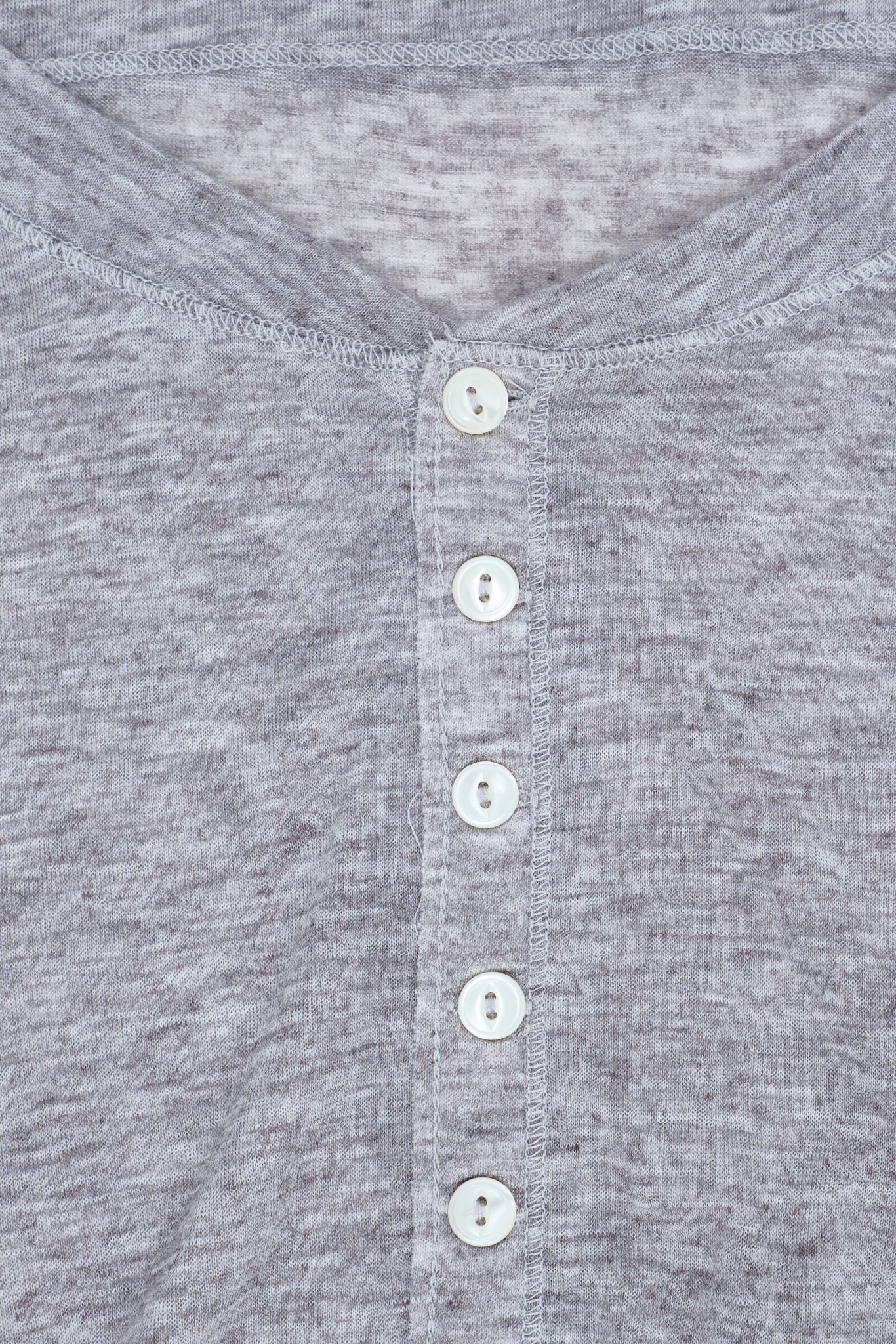 Grey Marl Haze Henley Top - Image 5
