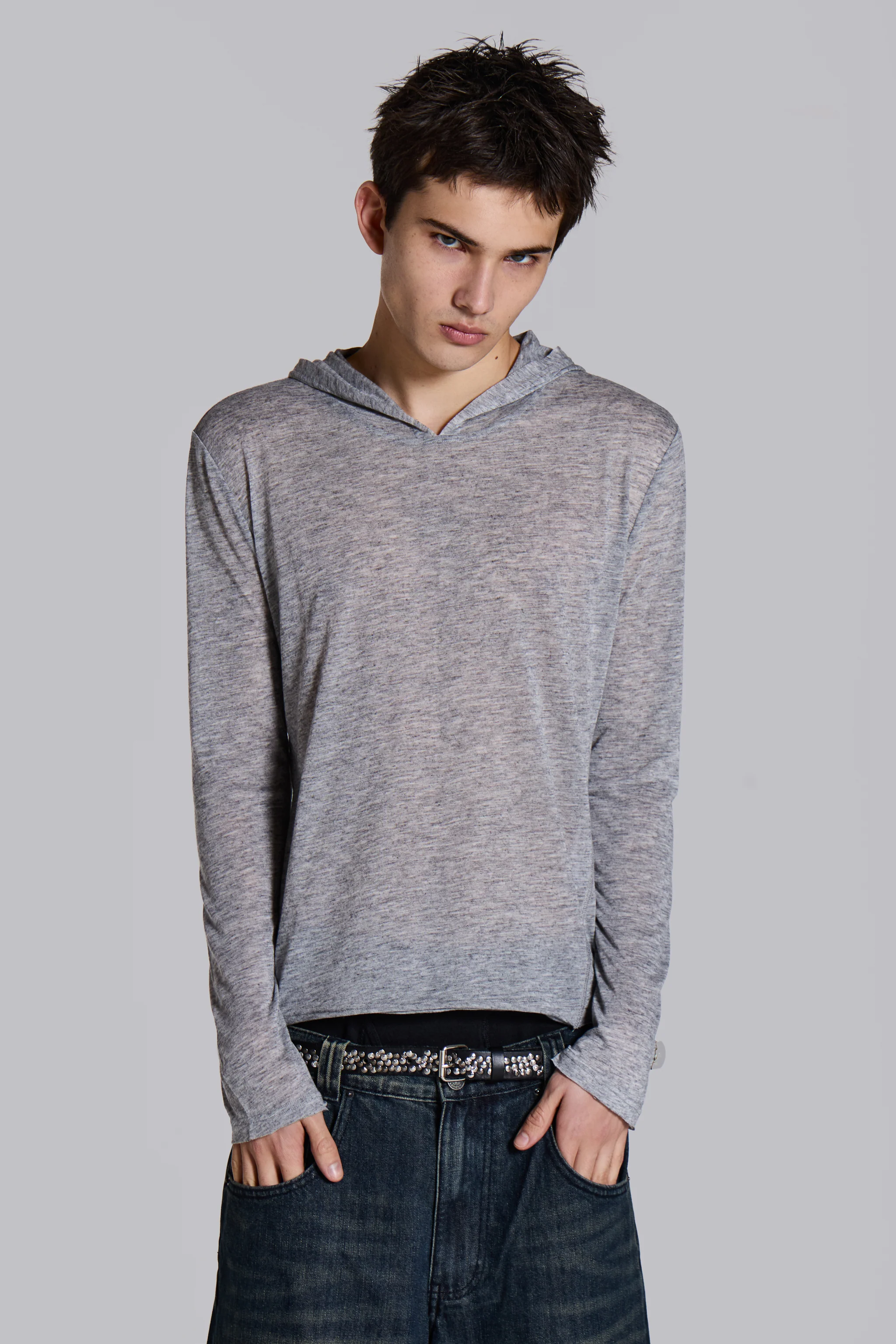 Grey Marl Mist Hoodie - Image 3