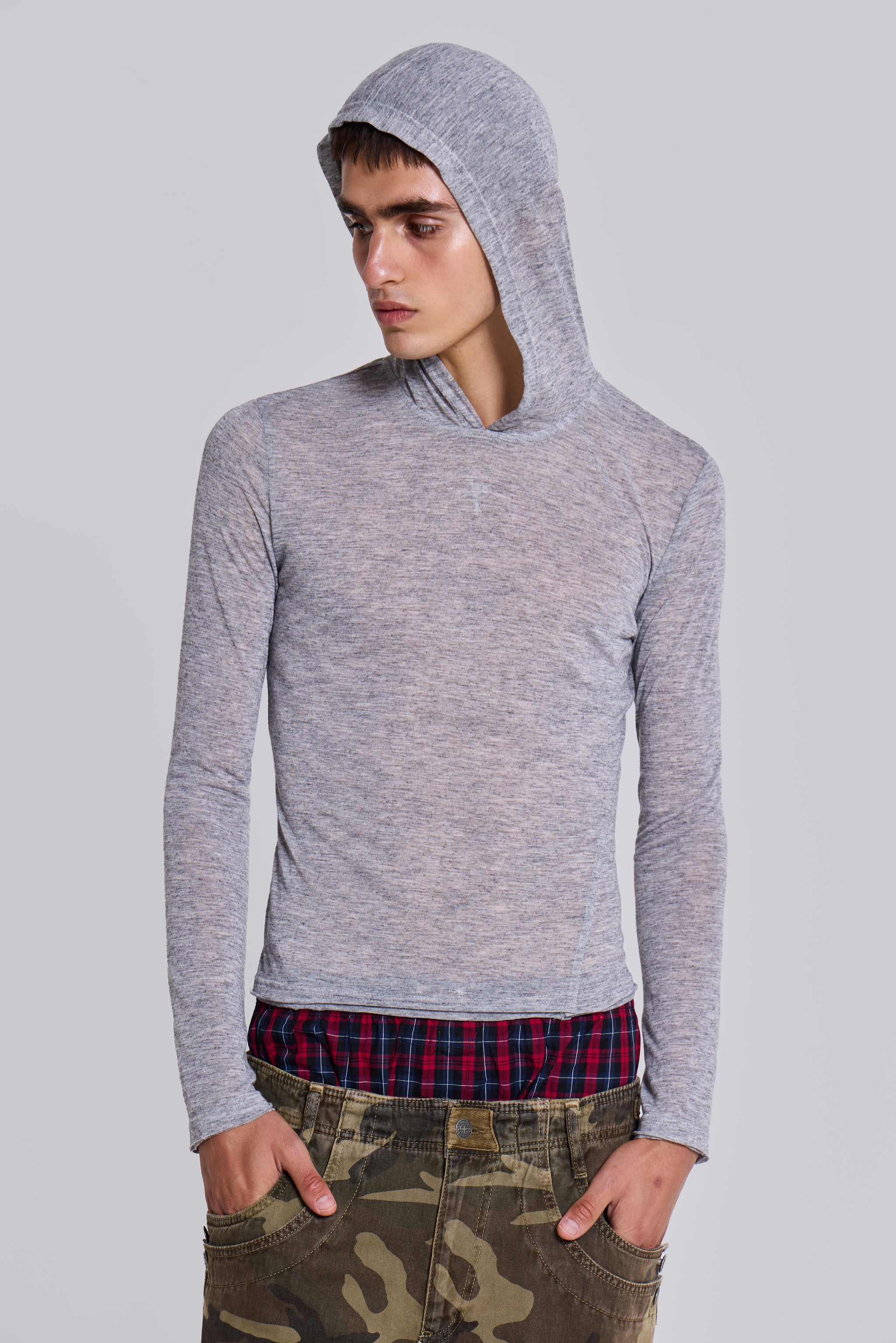 Grey Marl Mist Hoodie - Image 8