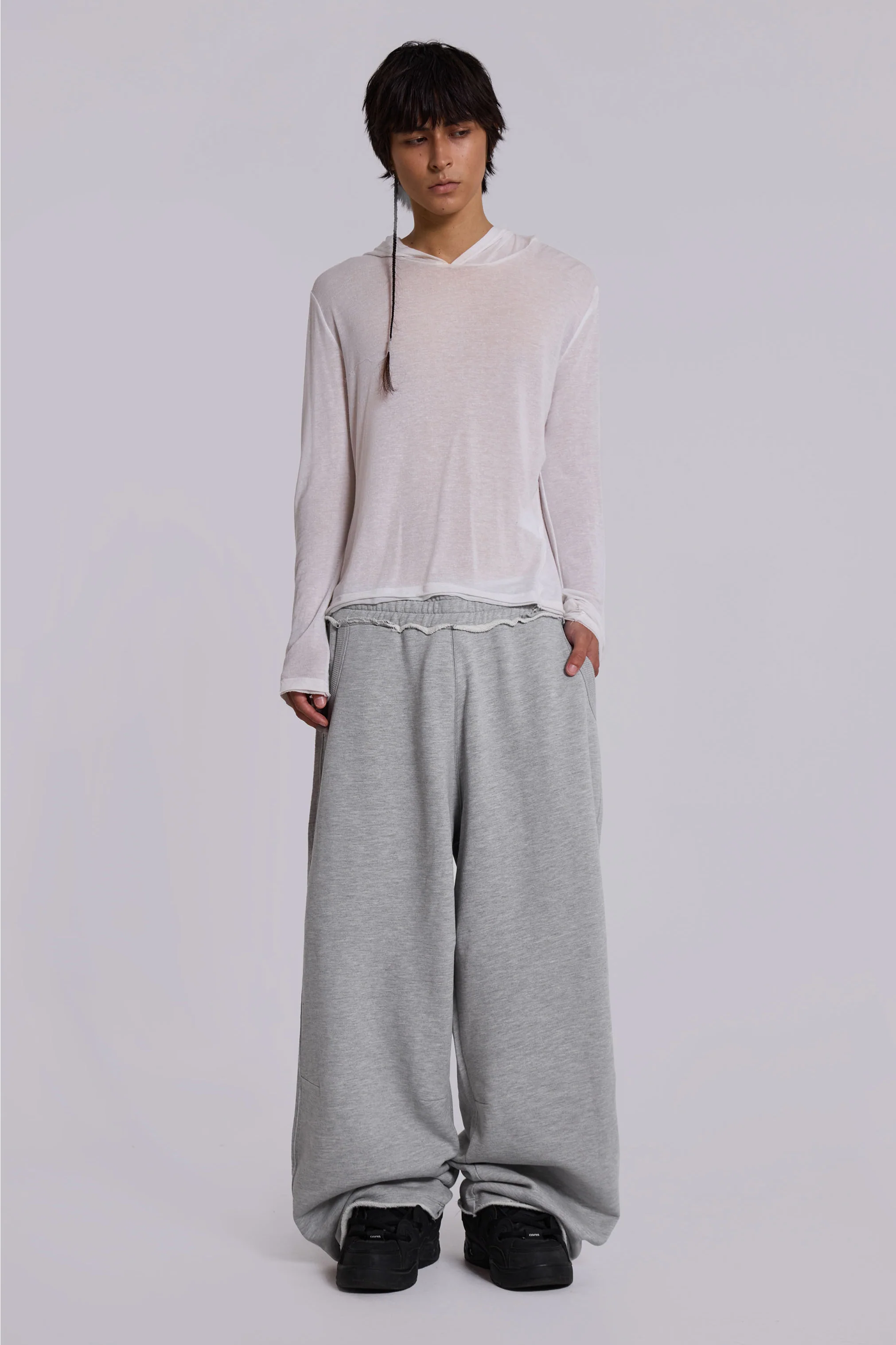 Grey Marl Baggy Monster Joggers - Image 3