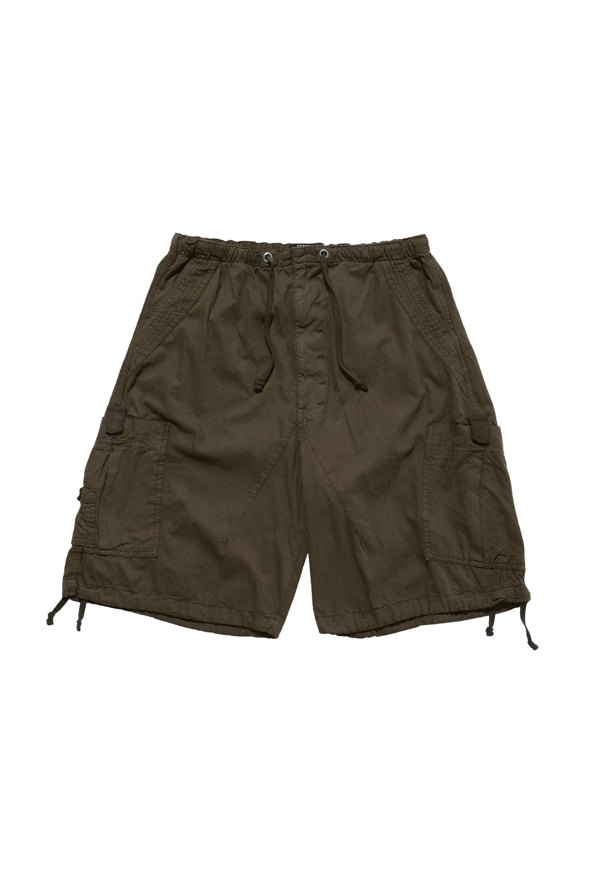Khaki Parachute Cargo Baggy Shorts - Image 9