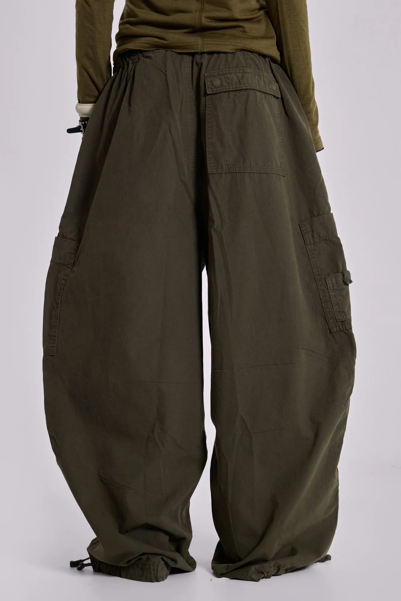 Khaki Parachute Cargo Pants - Image 11
