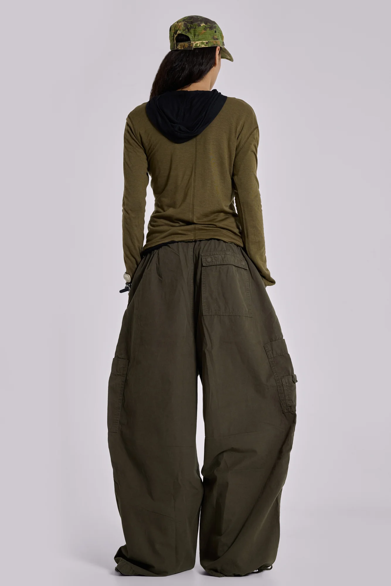 Khaki Parachute Cargo Pants - Image 12