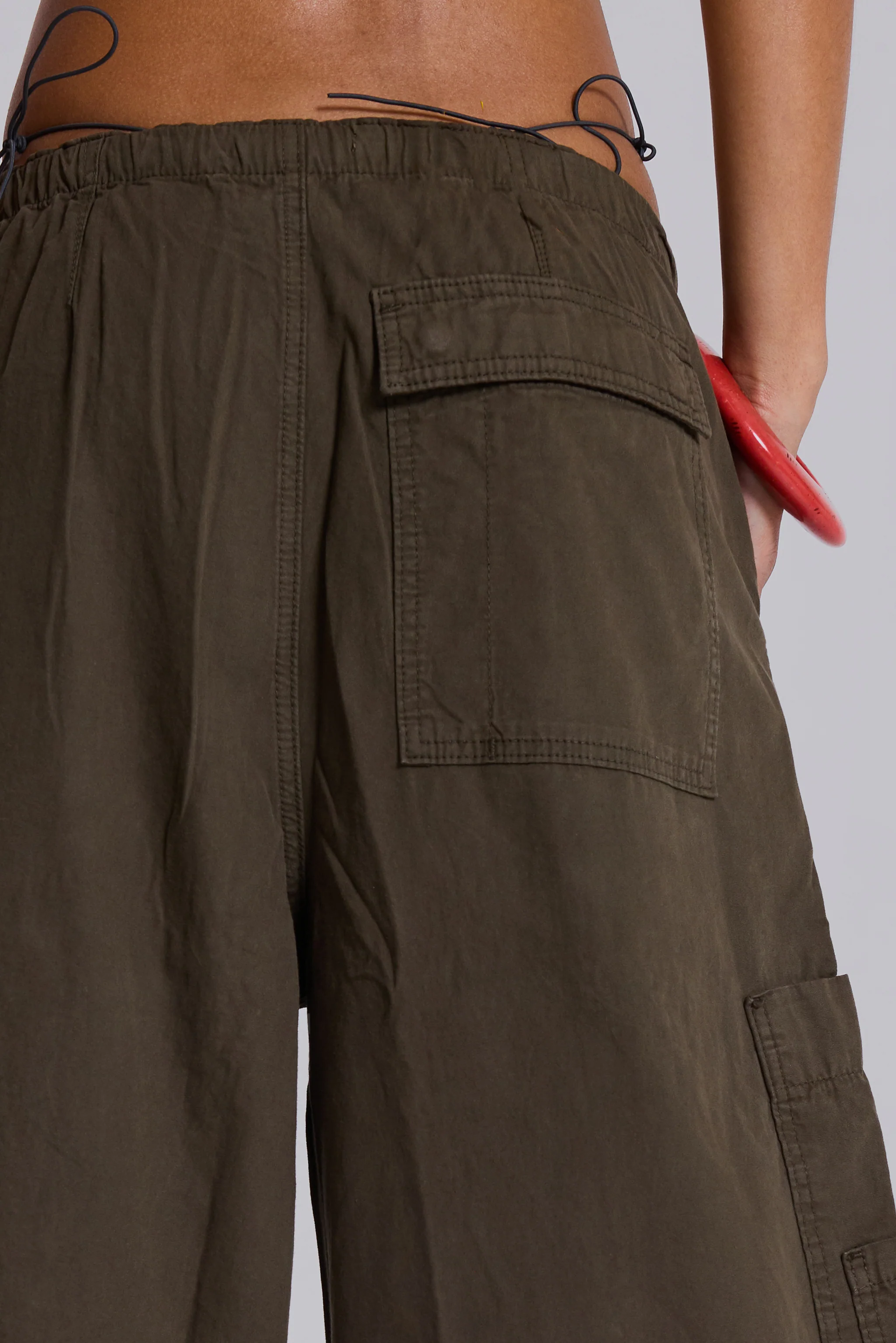 Khaki Parachute Cargo Pants - Image 4