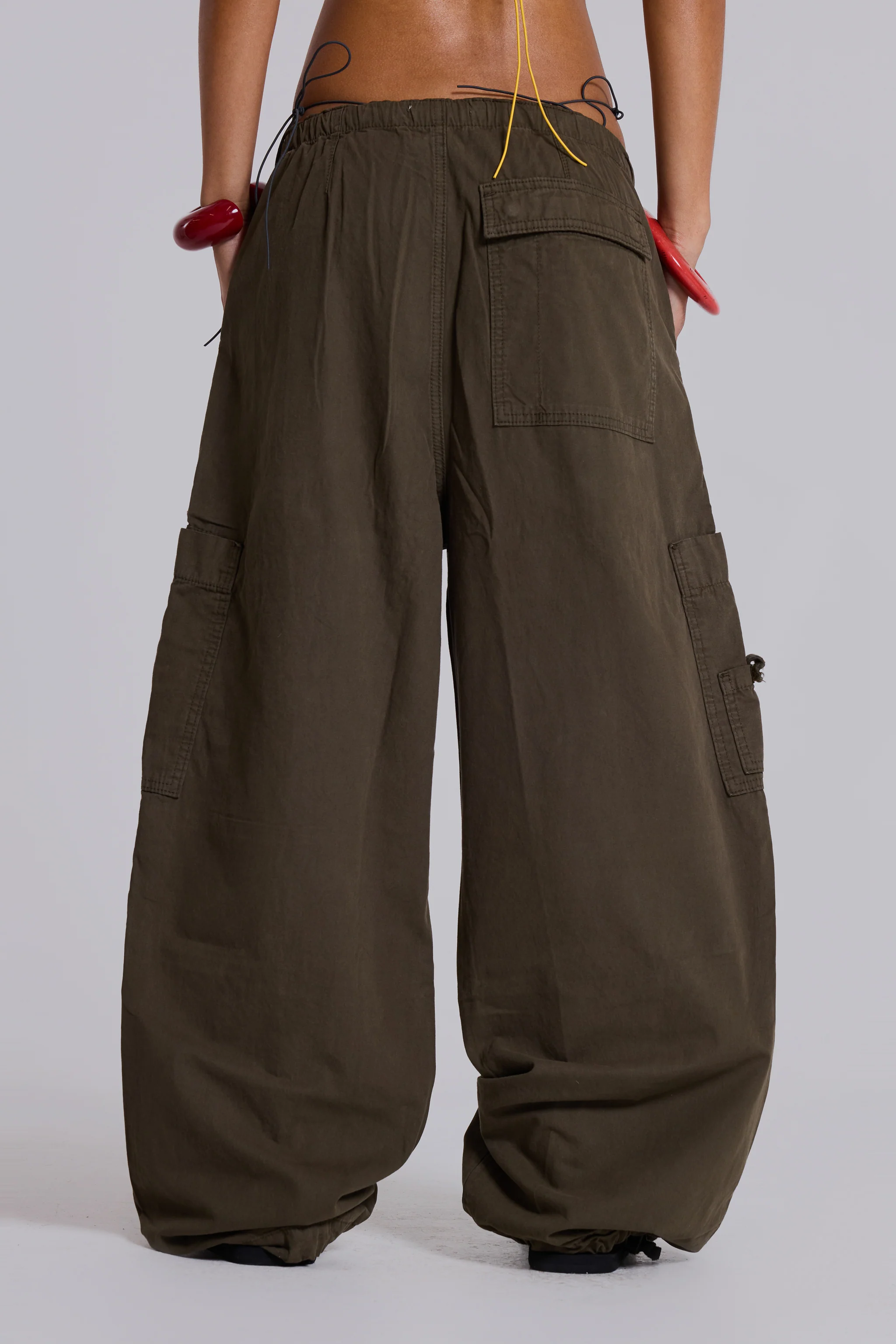 Khaki Parachute Cargo Pants - Image 6