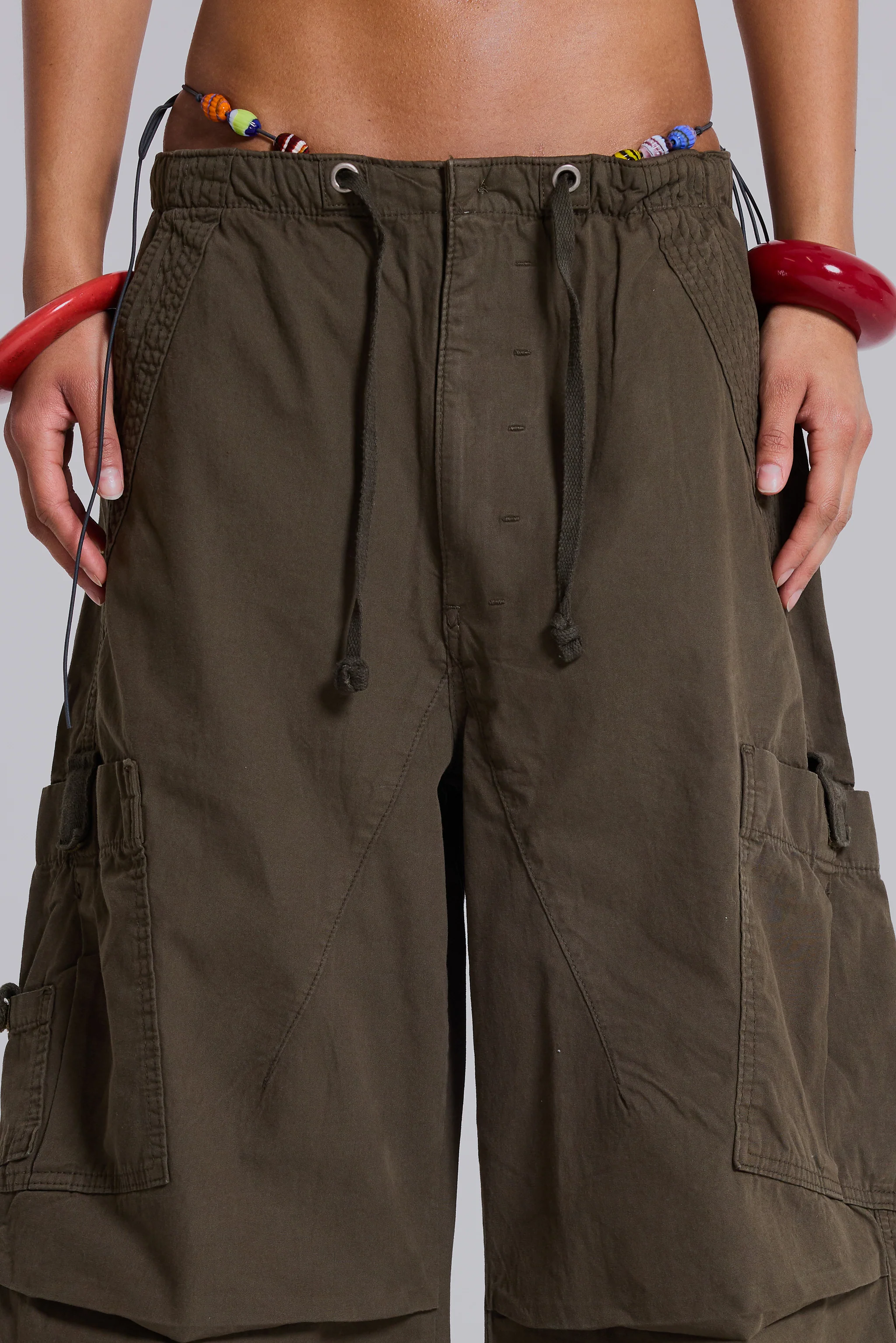 Khaki Parachute Cargo Pants - Image 7