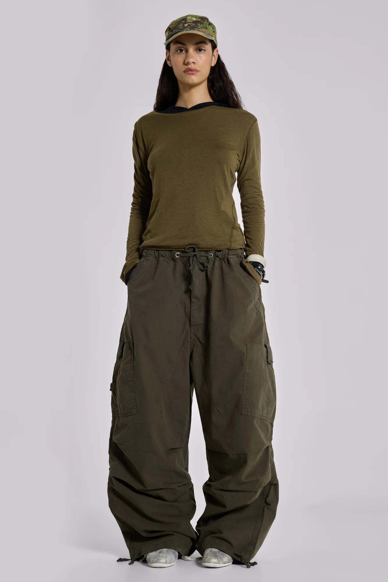 Khaki Parachute Cargo Pants - Image 8