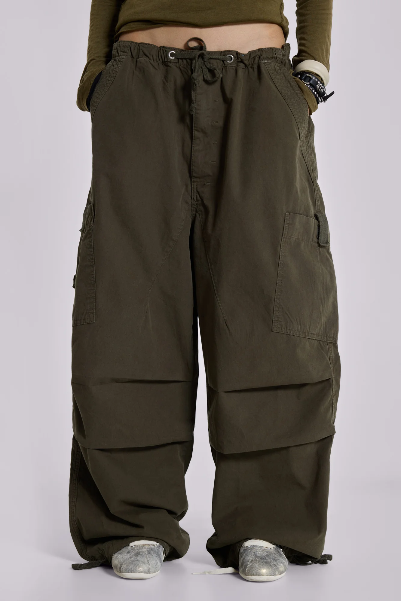 Khaki Parachute Cargo Pants - Image 9