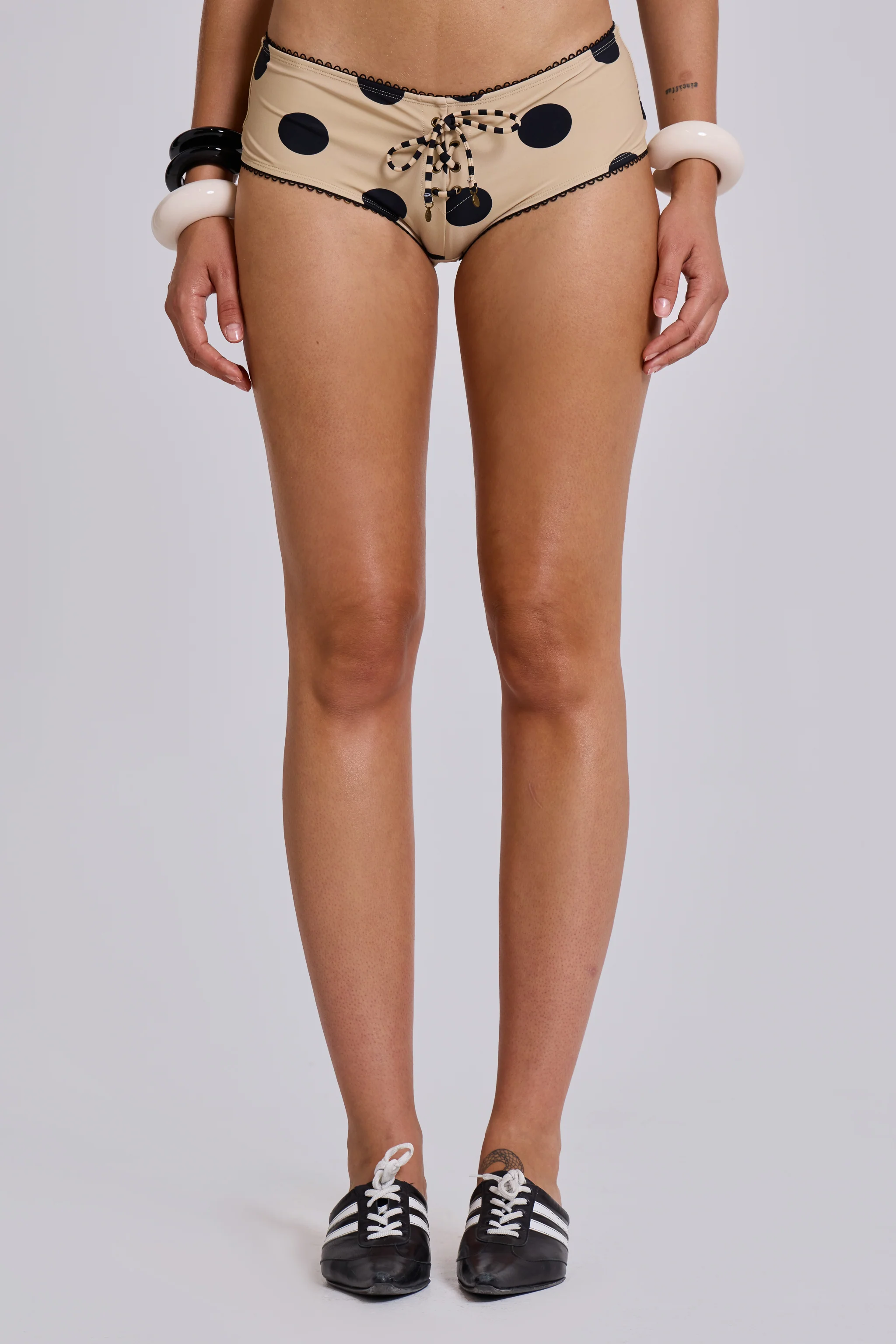 Lola Mini Short Bikini Bottoms in Polkadot Stripe - Image 4