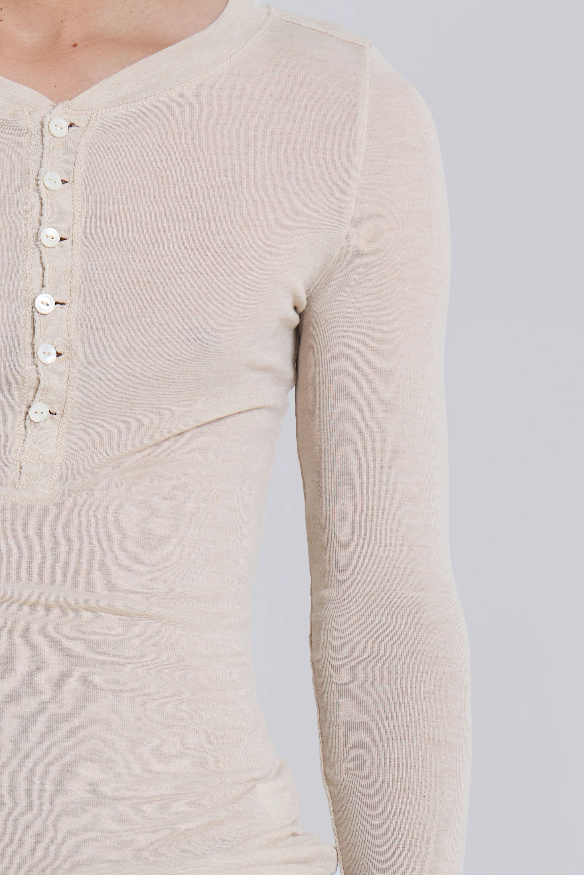 Oatmeal Haze Henley Top - Image 5