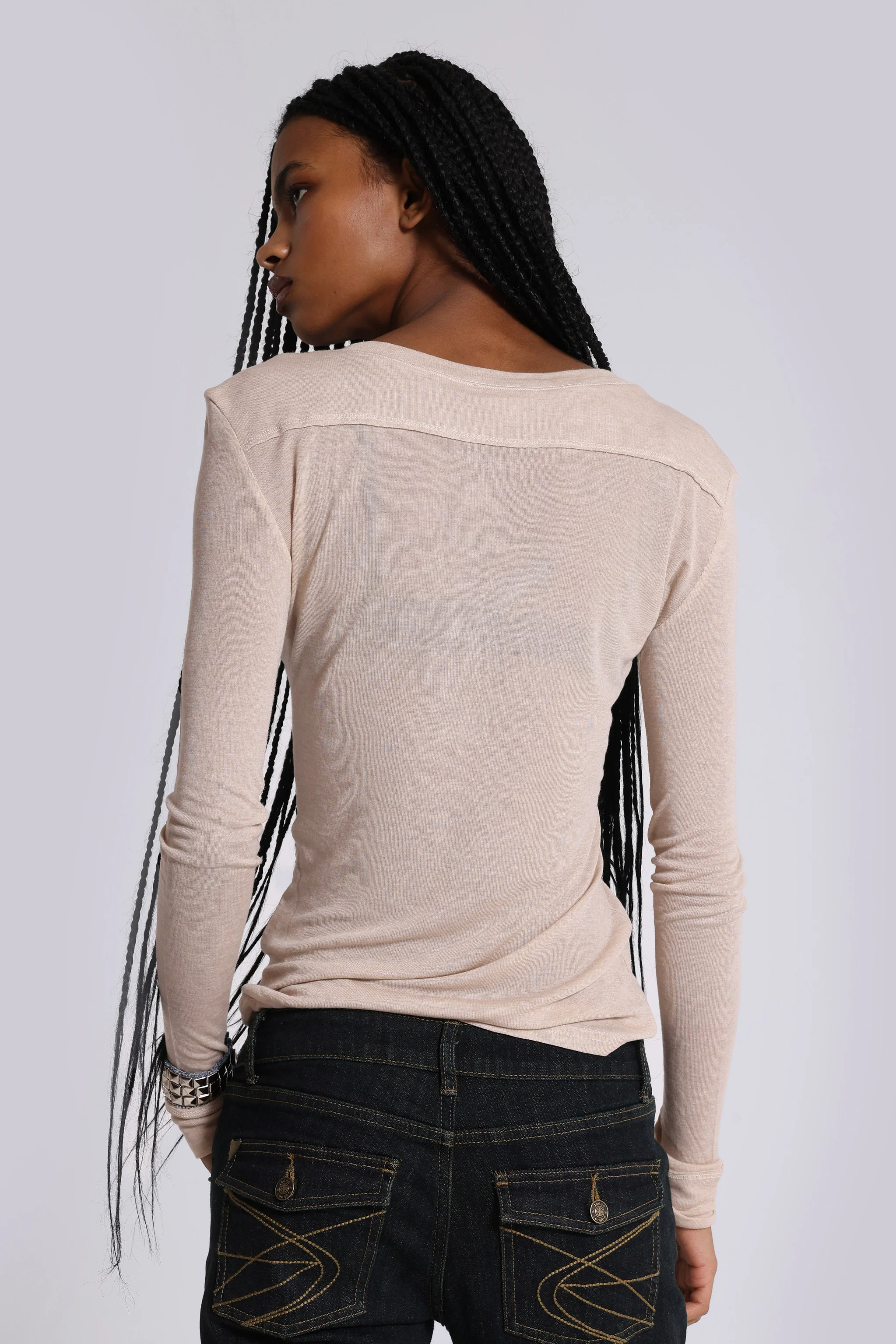 Oatmeal Haze Henley Top - Image 4