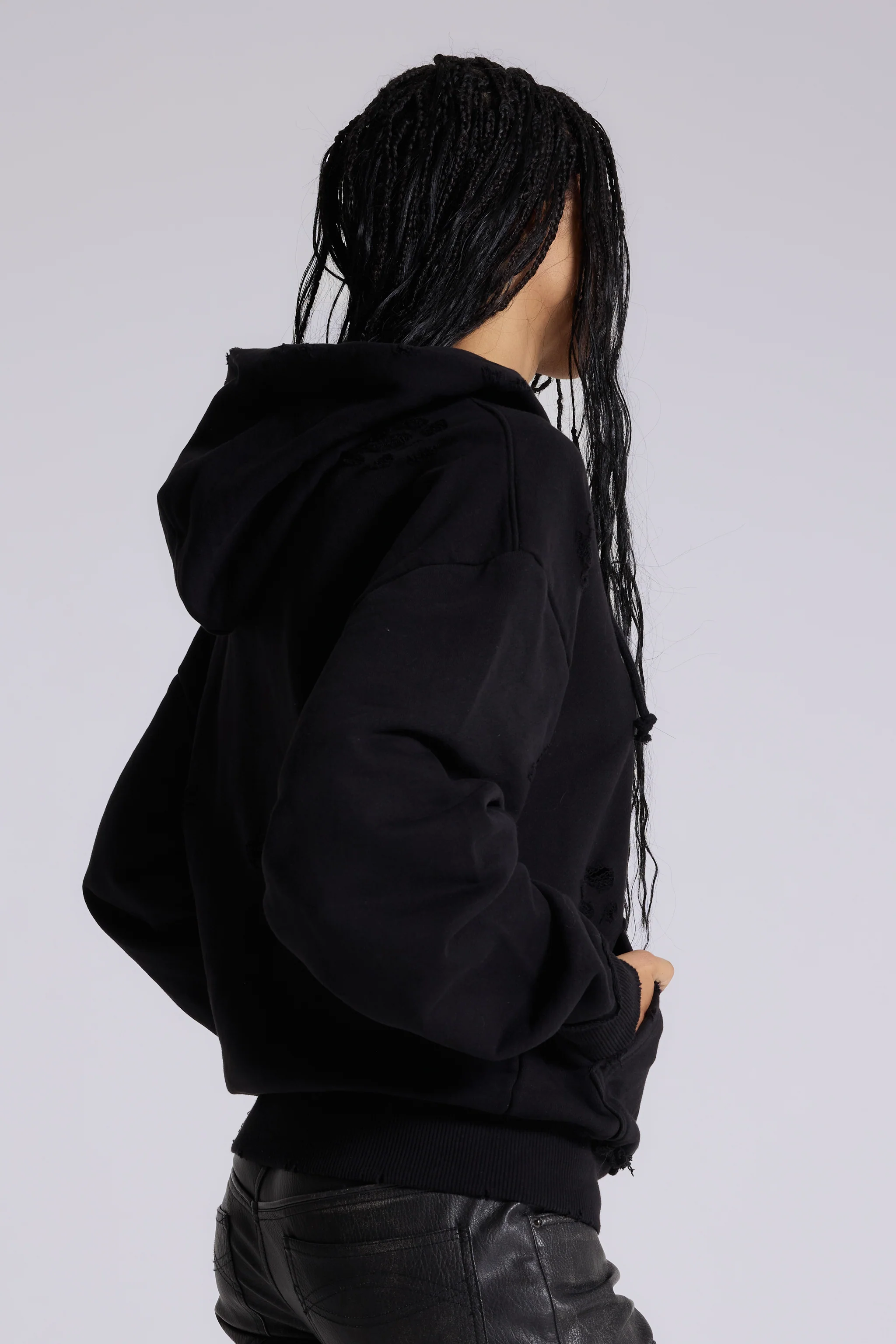 Pullover Bitten Hoodie in Black - Image 7
