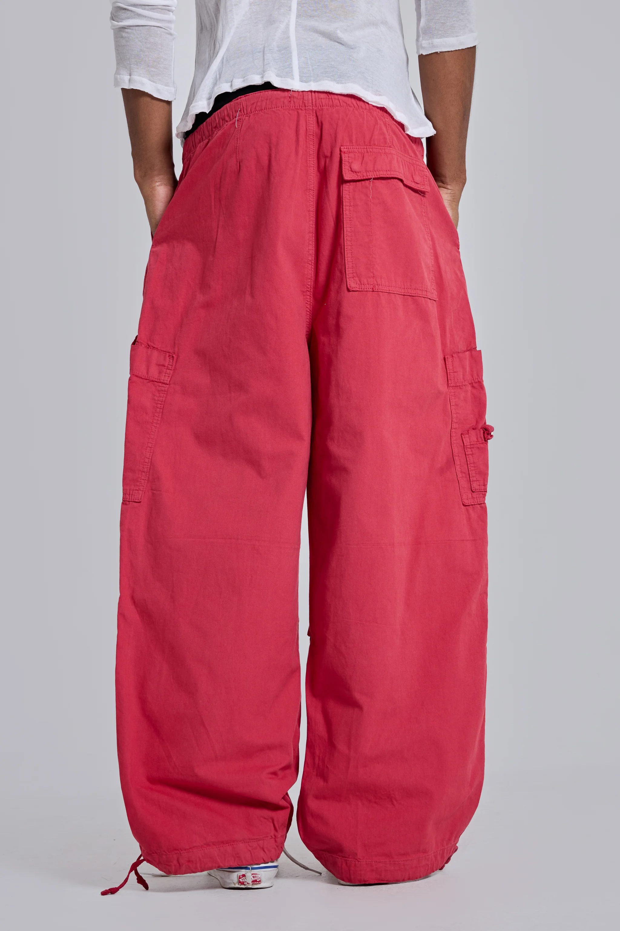 Red Parachute Cargo Pants - Image 3