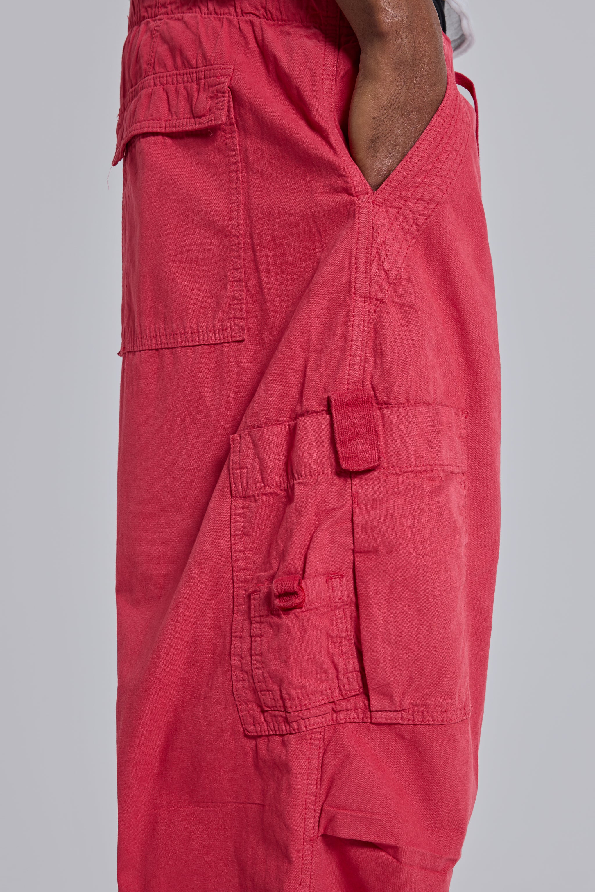 Red Parachute Cargo Pants - Image 4