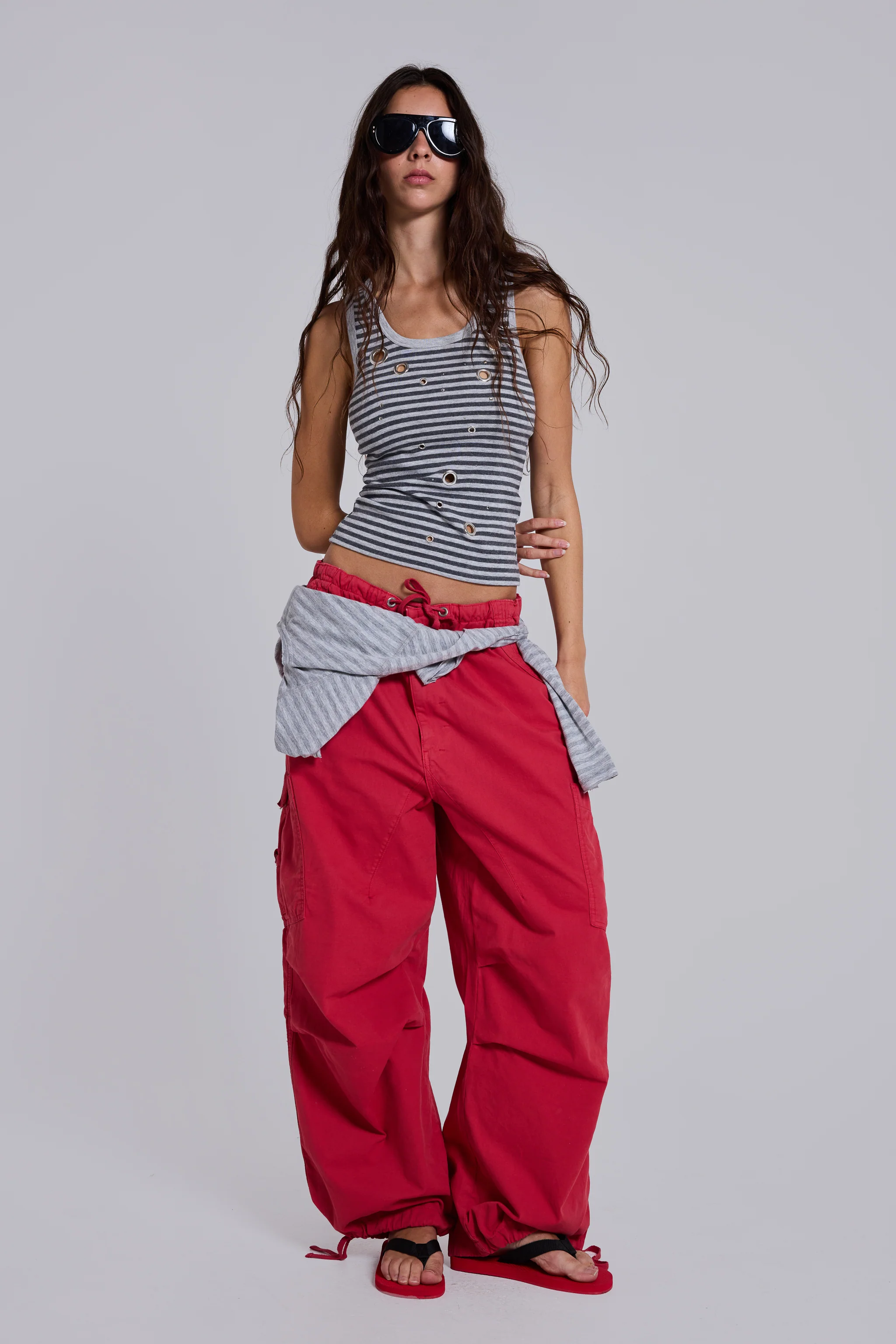 Red Parachute Cargo Pants - Image 3