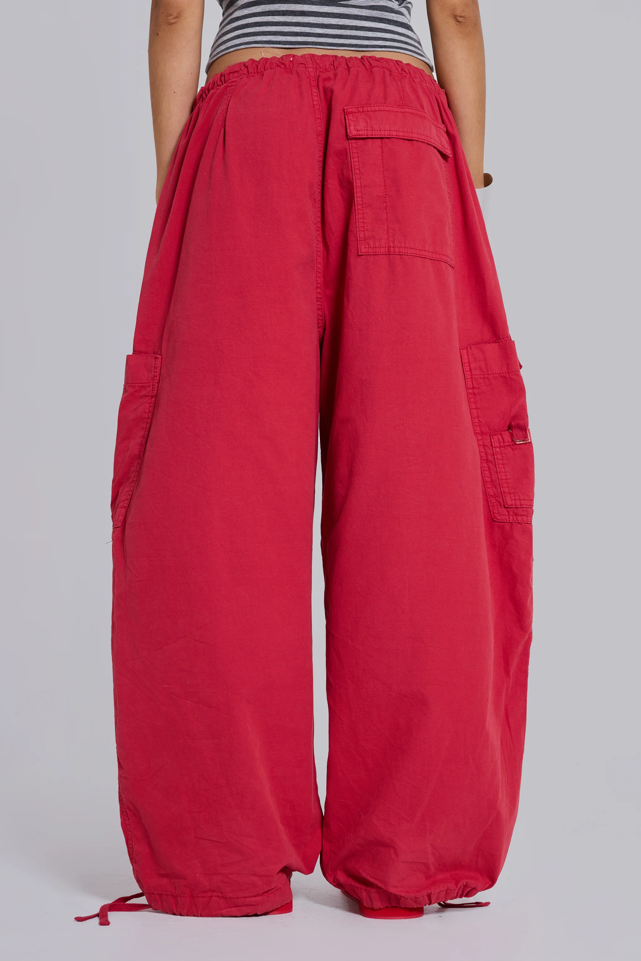 Red Parachute Cargo Pants - Image 4