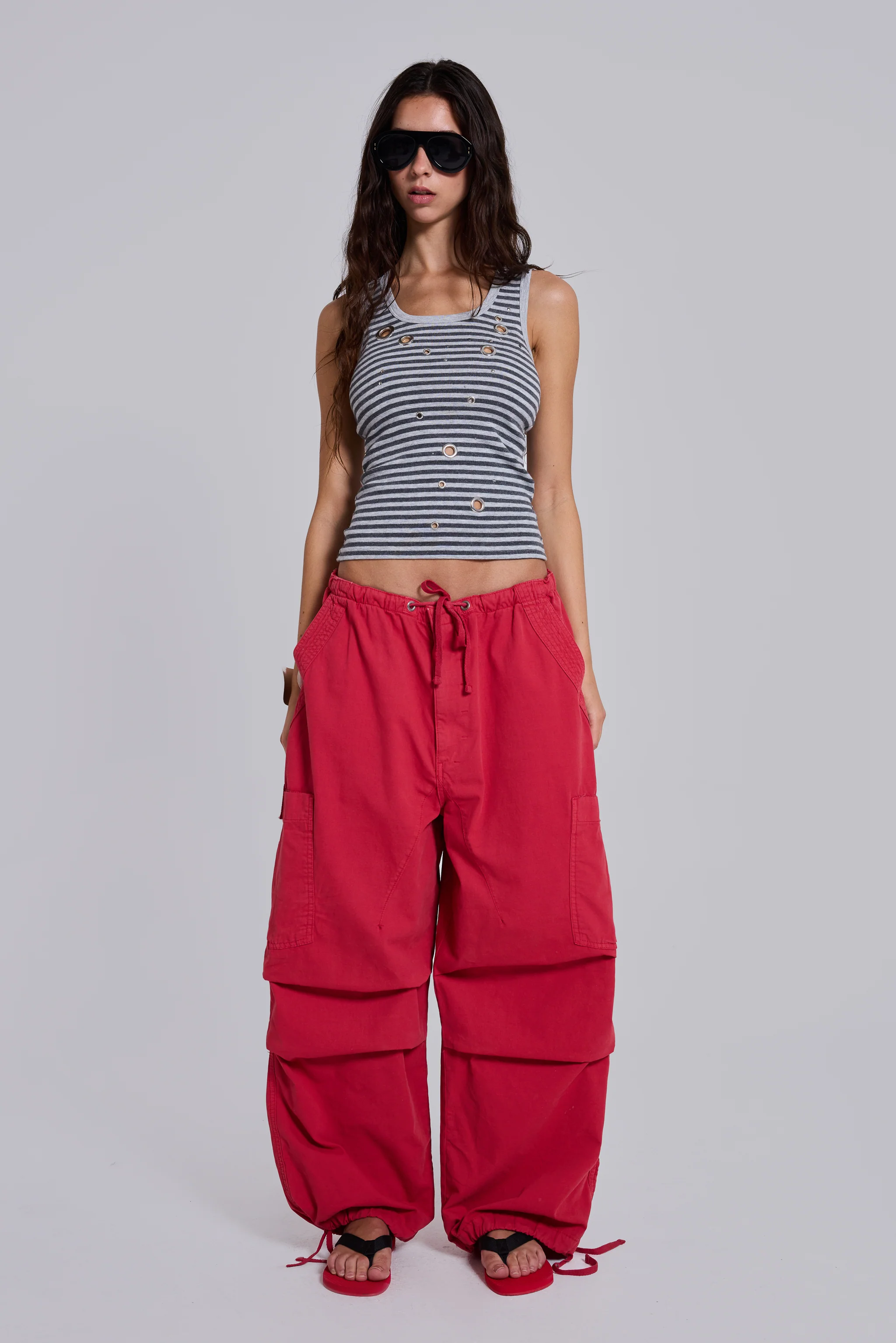 Red Parachute Cargo Pants - Image 5