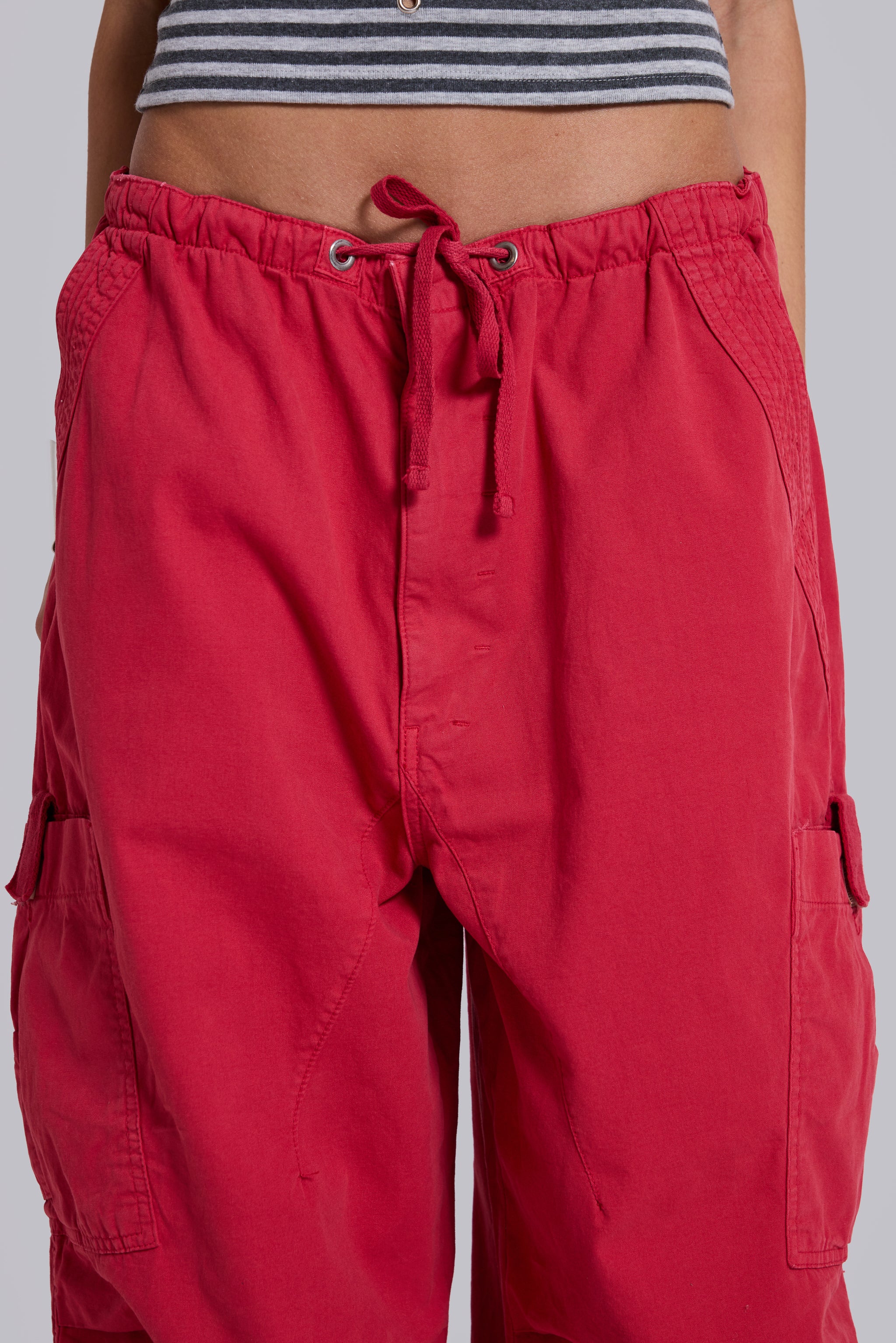 Red Parachute Cargo Pants - Image 7