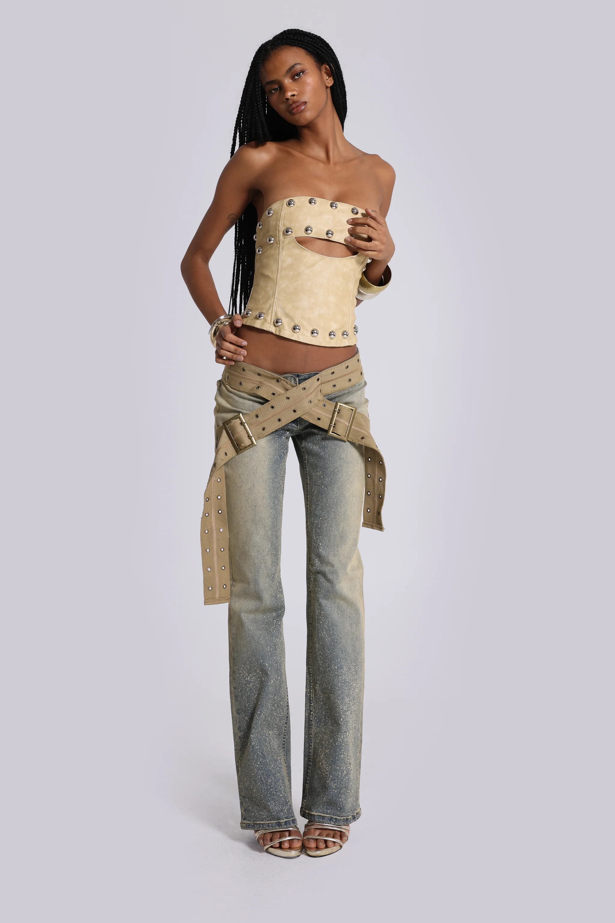 Strap Up Stonewash Jeans - Image 3
