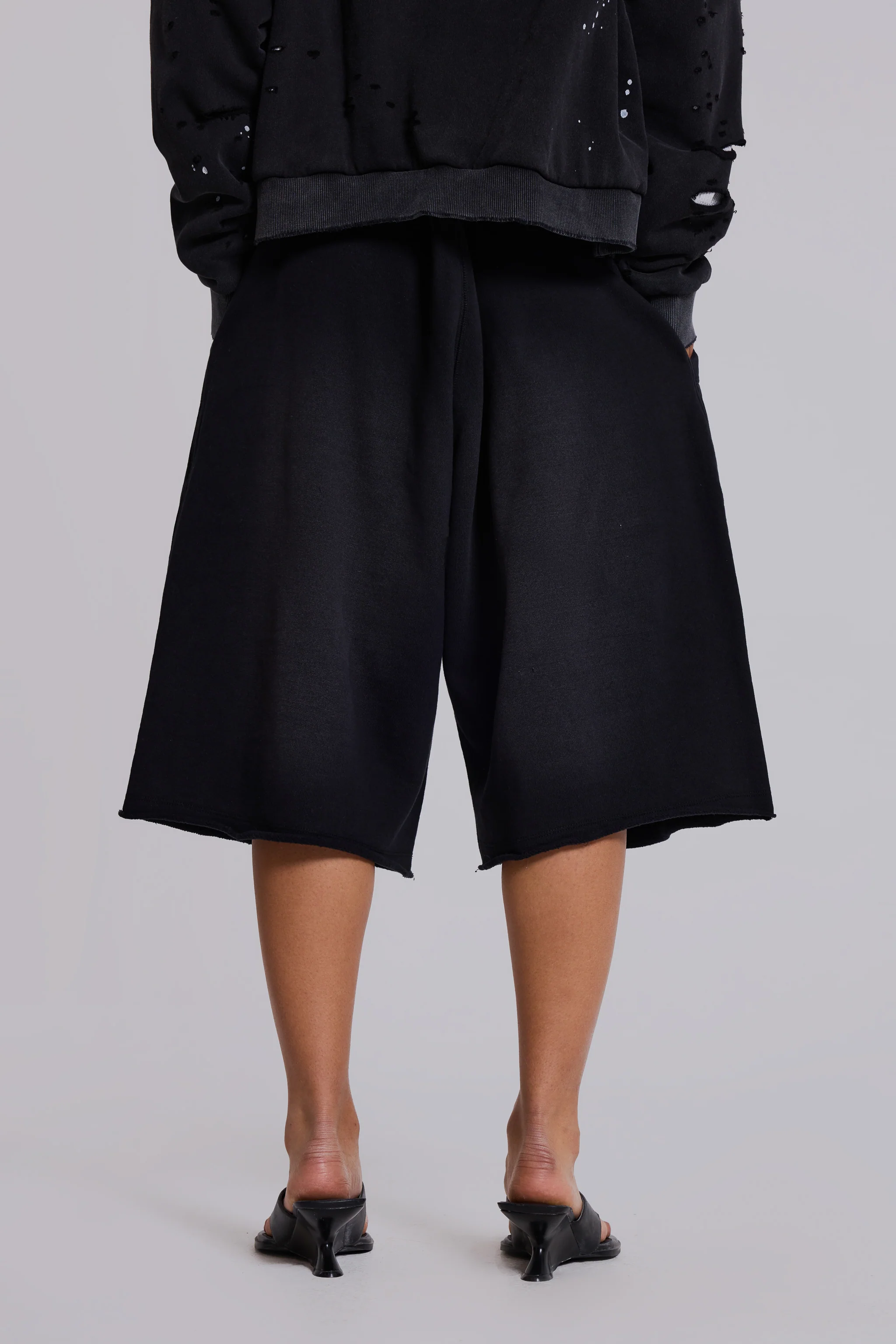 Washed Black Monster Jogger Shorts - Image 6