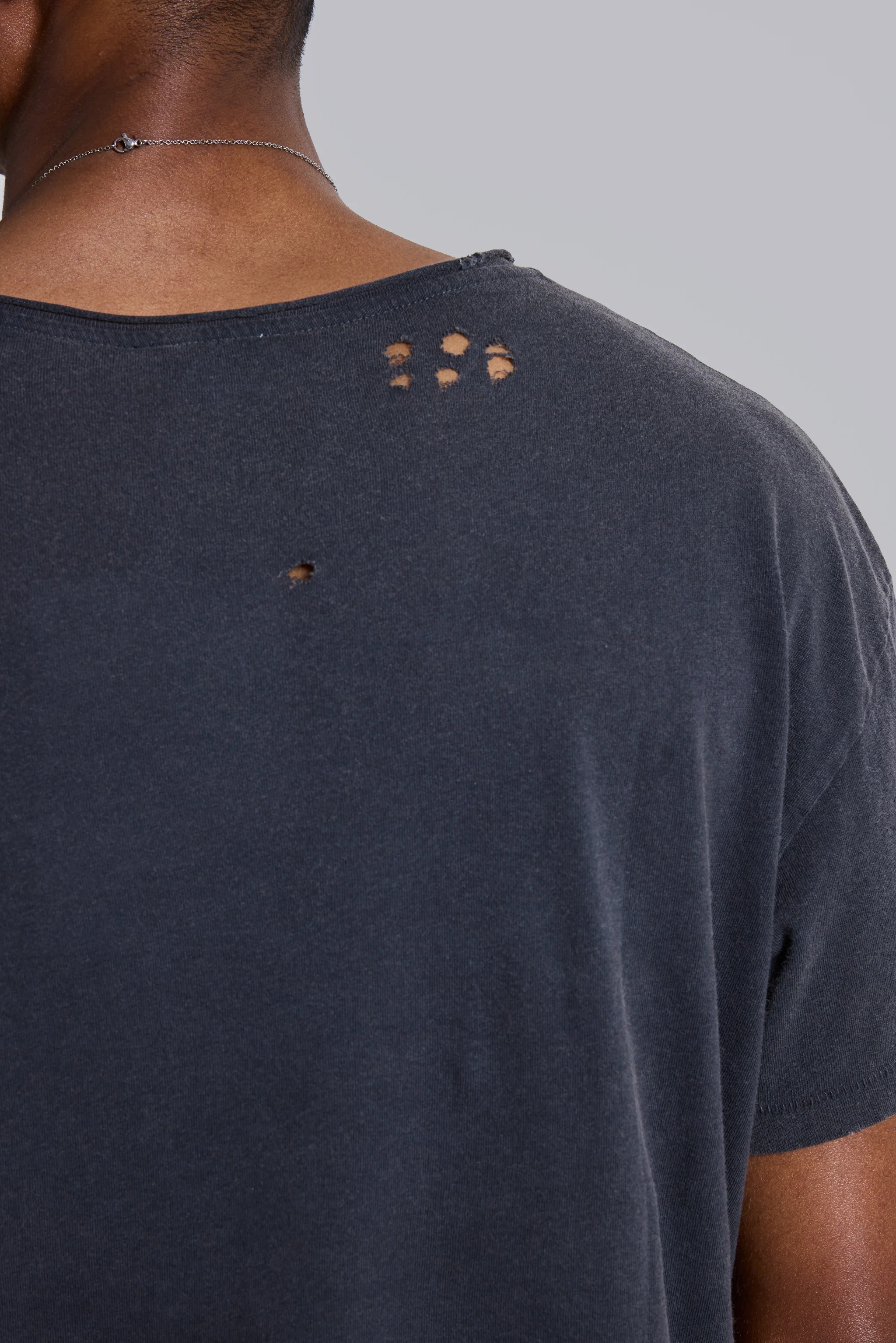 Washed Black Cropped Moth T-Shirt - Image 5