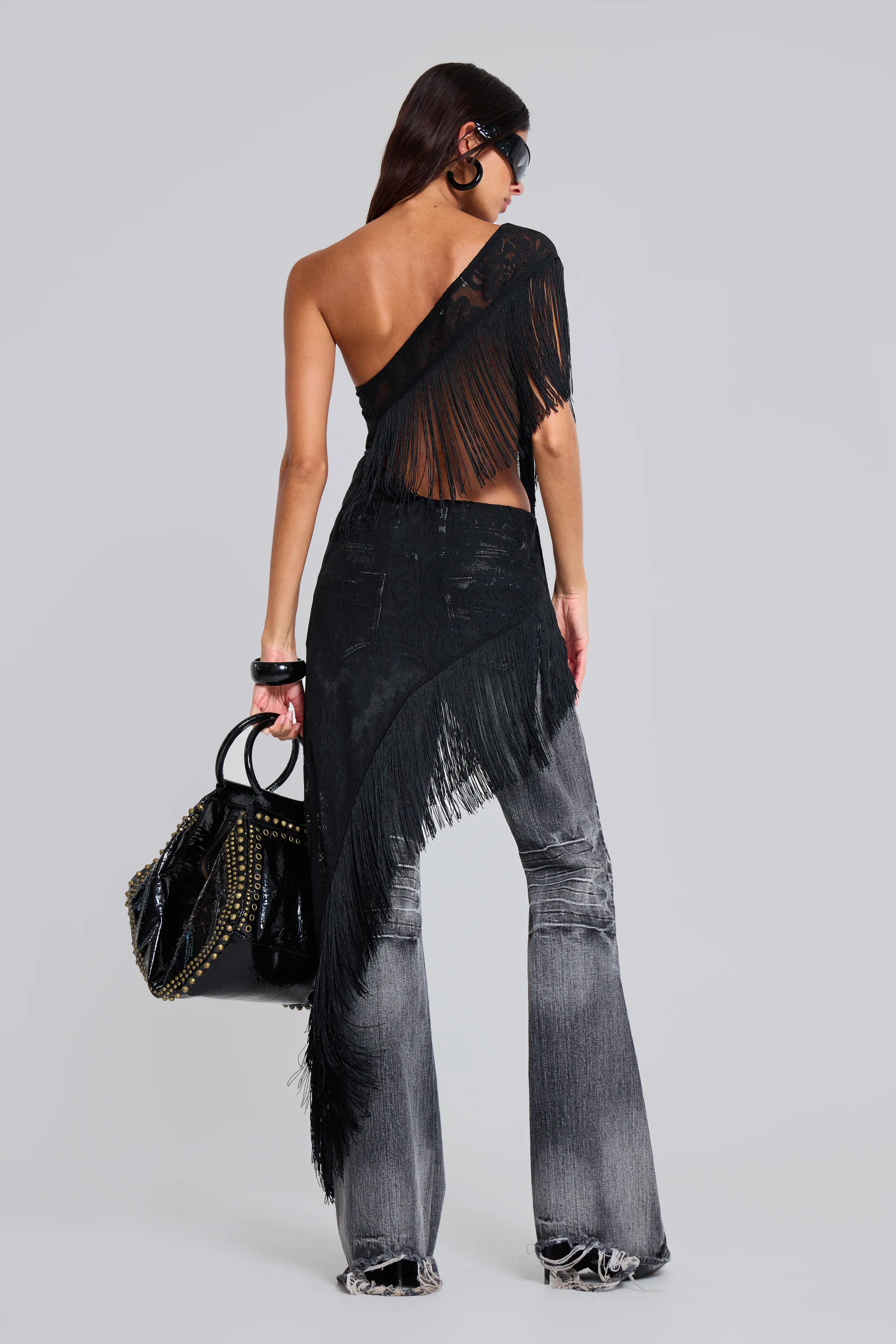 Washed Black Drift Bootcut Jeans - Image 10